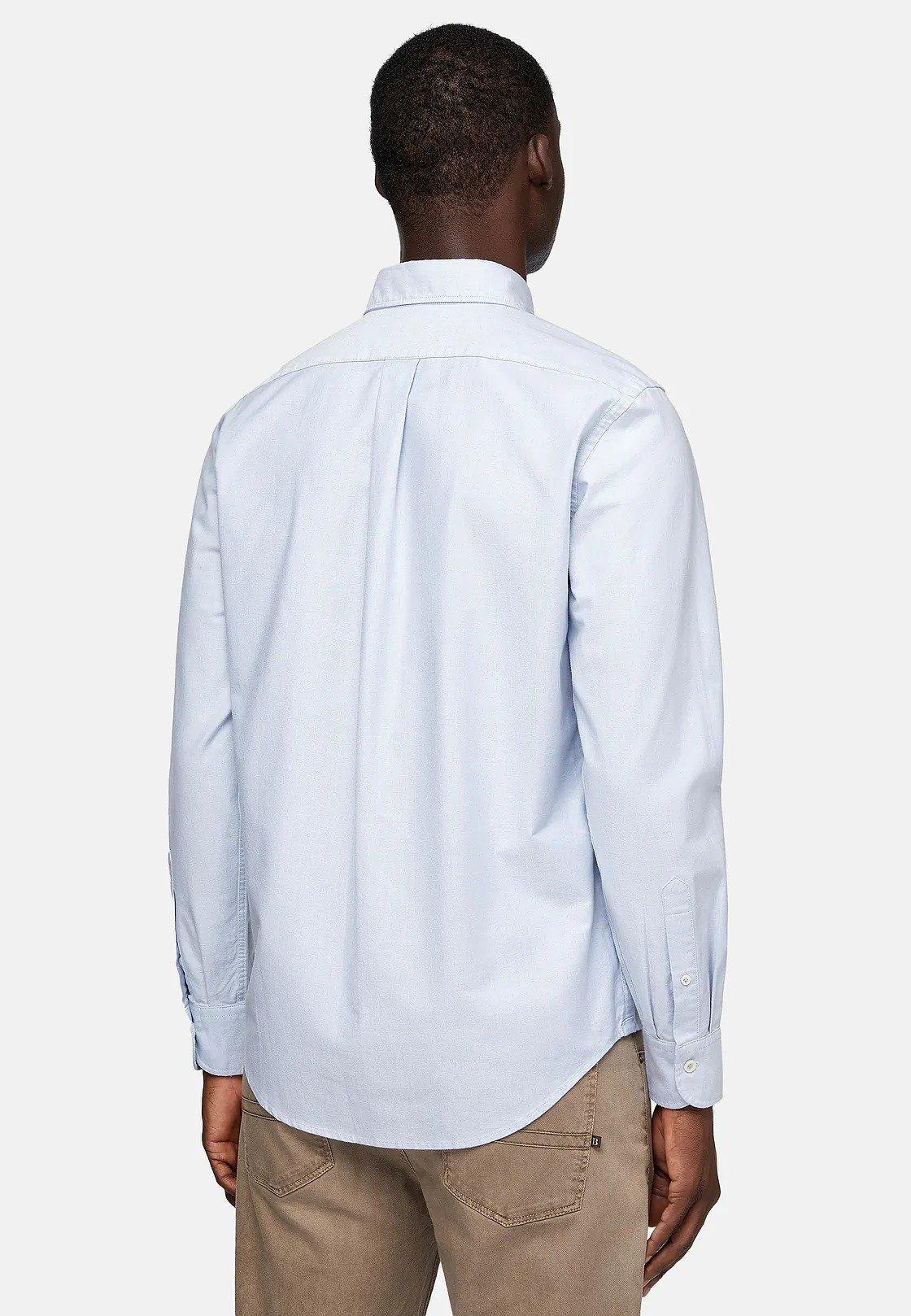 Blue Regular Fit Organic Oxford Cotton Shirt, , large image number 0