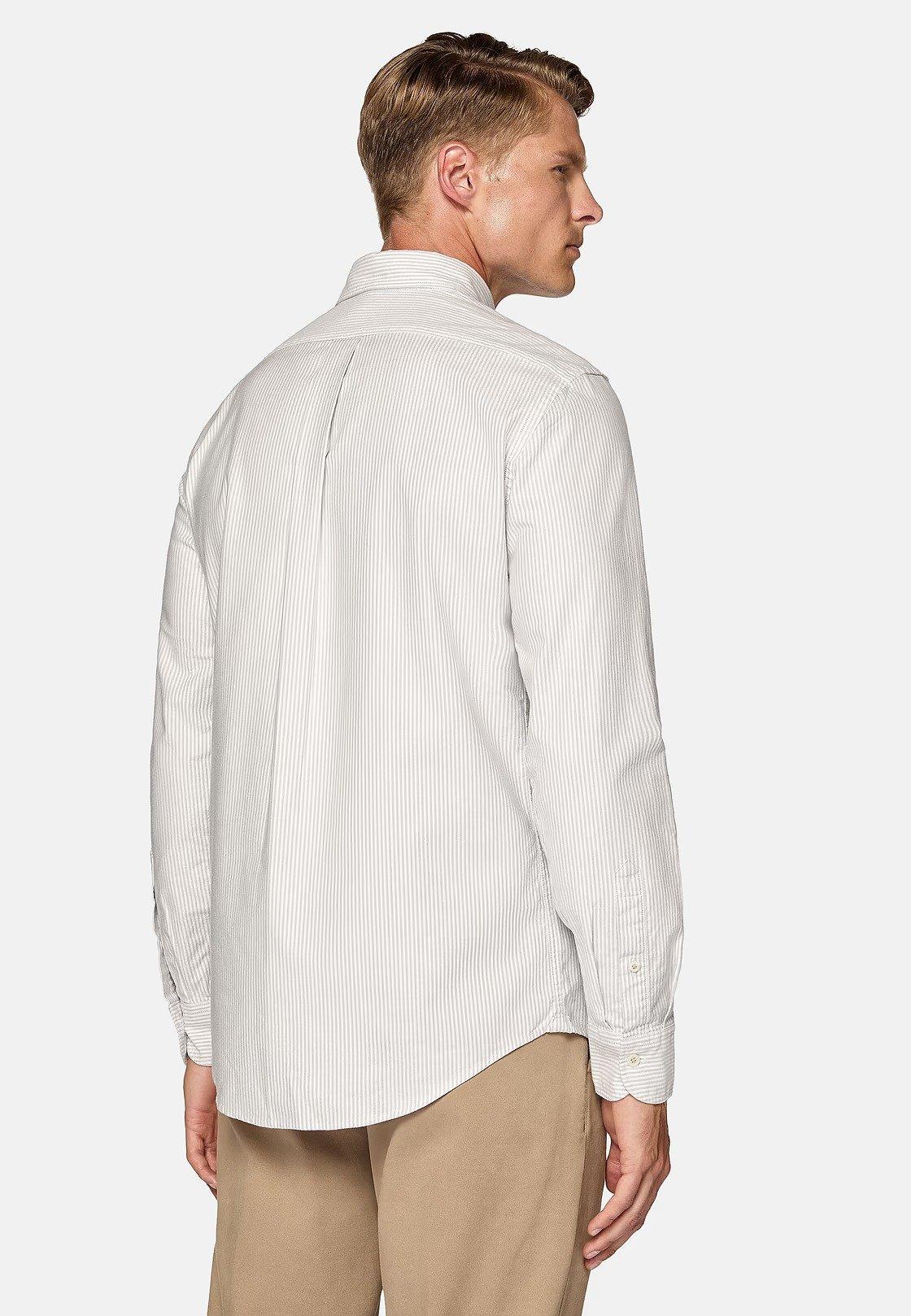 Grey Regular Fit Organic Oxford Cotton Shirt, , large image number 1