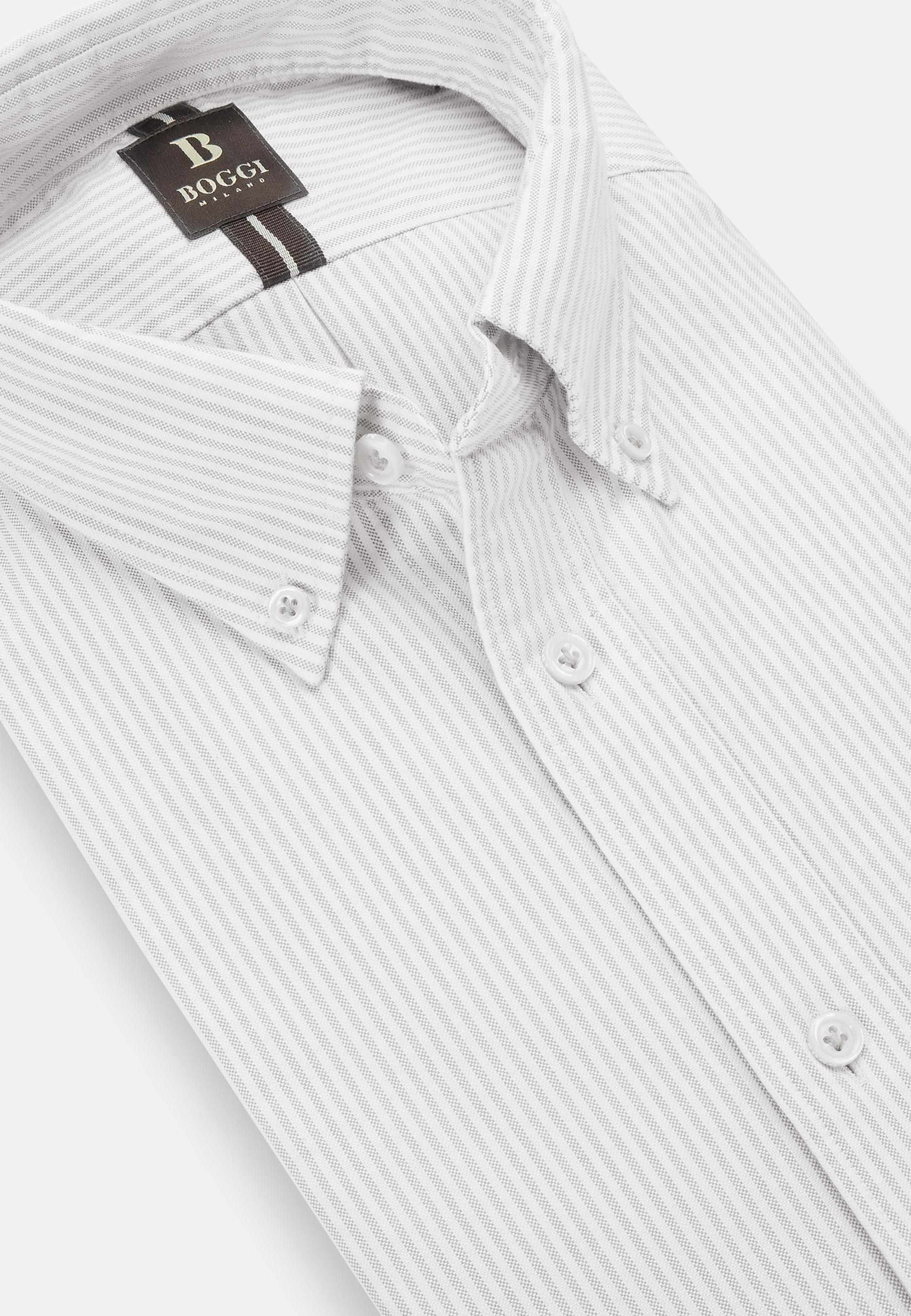 Grey Plain Oxford Shirt, , large image number 6