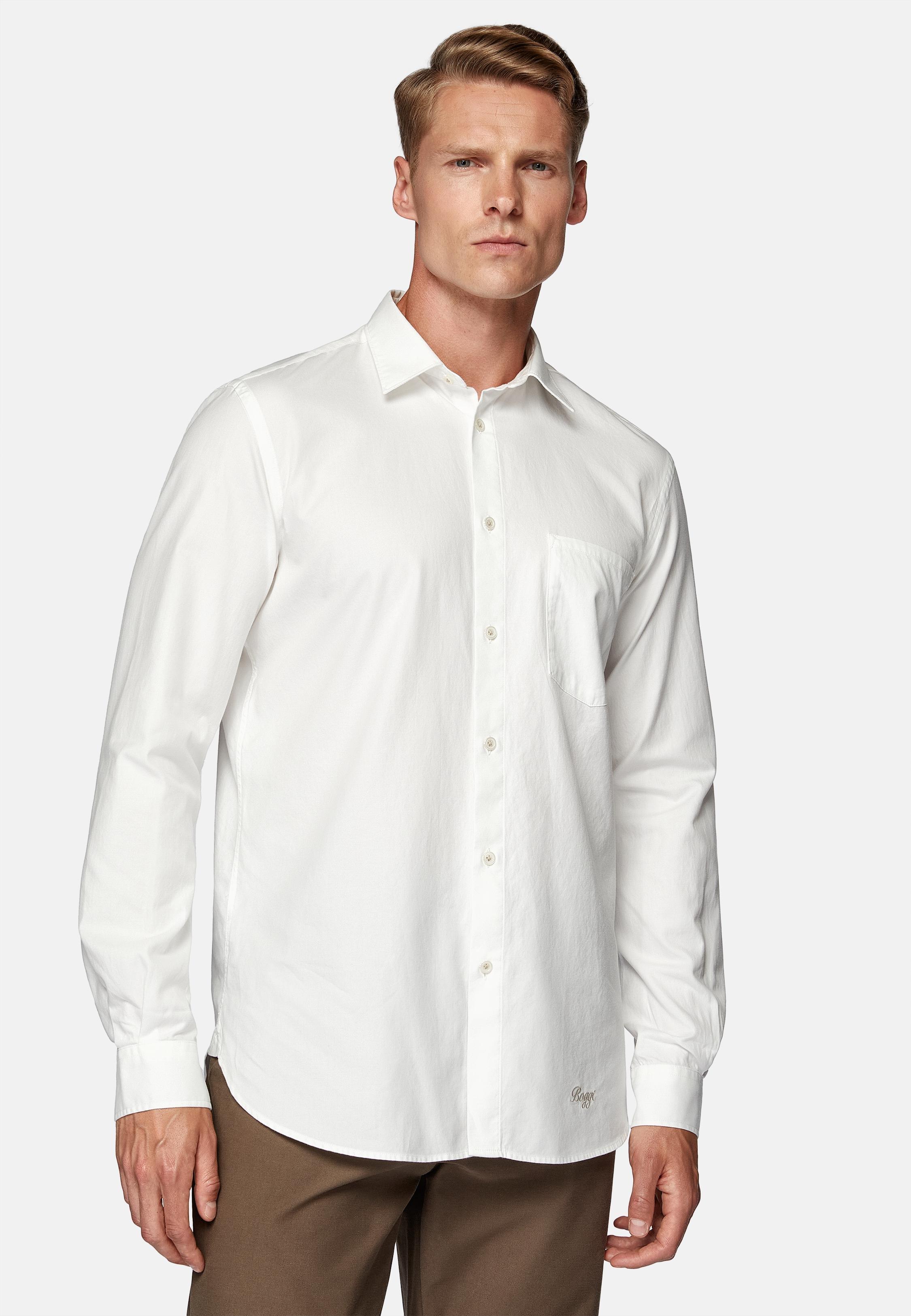 White Regular Fit Cotton Shirt, , large image number 0