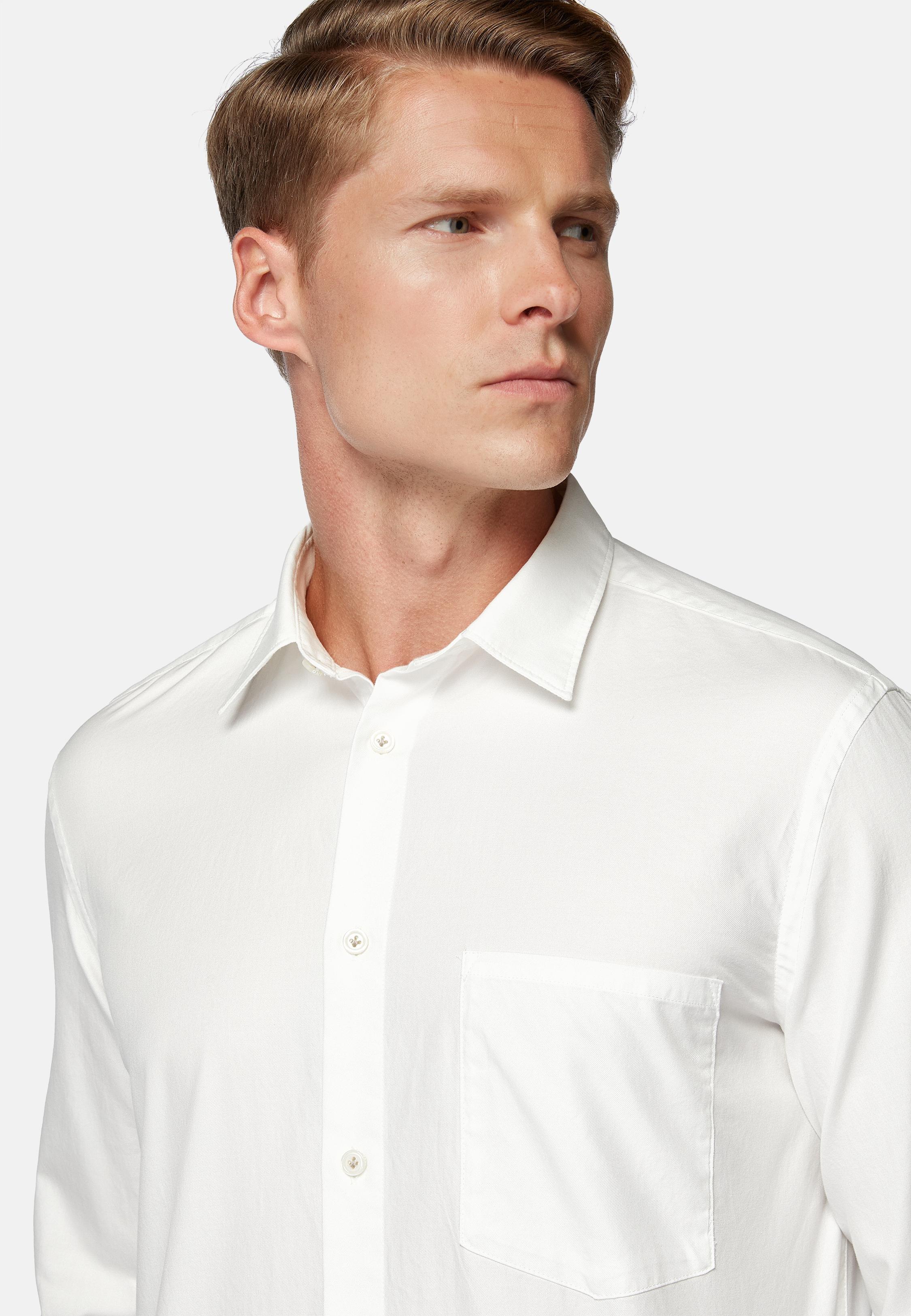 White Regular Fit Cotton Shirt, , large image number 1