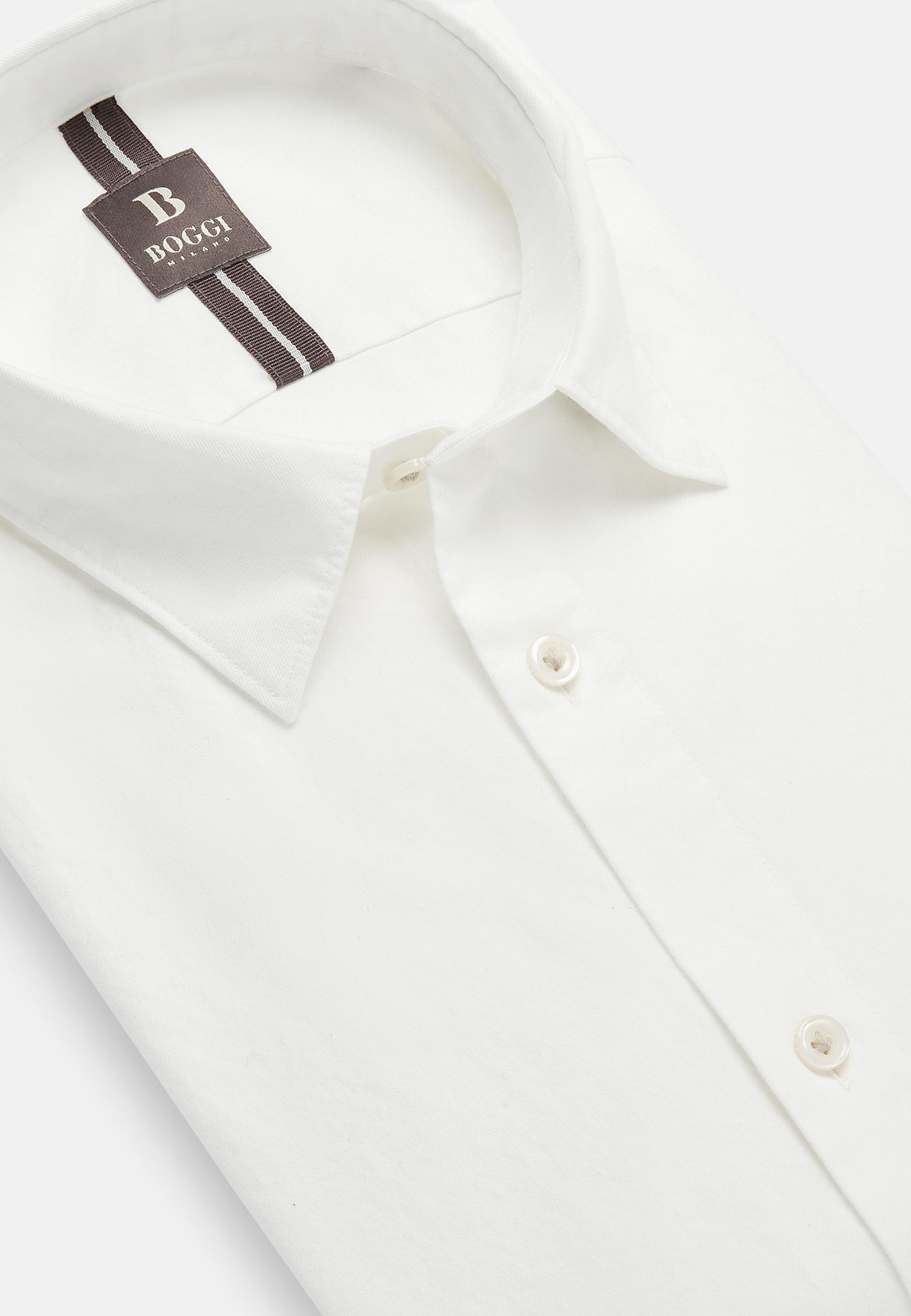 White Regular Fit Cotton Shirt, , large image number 3