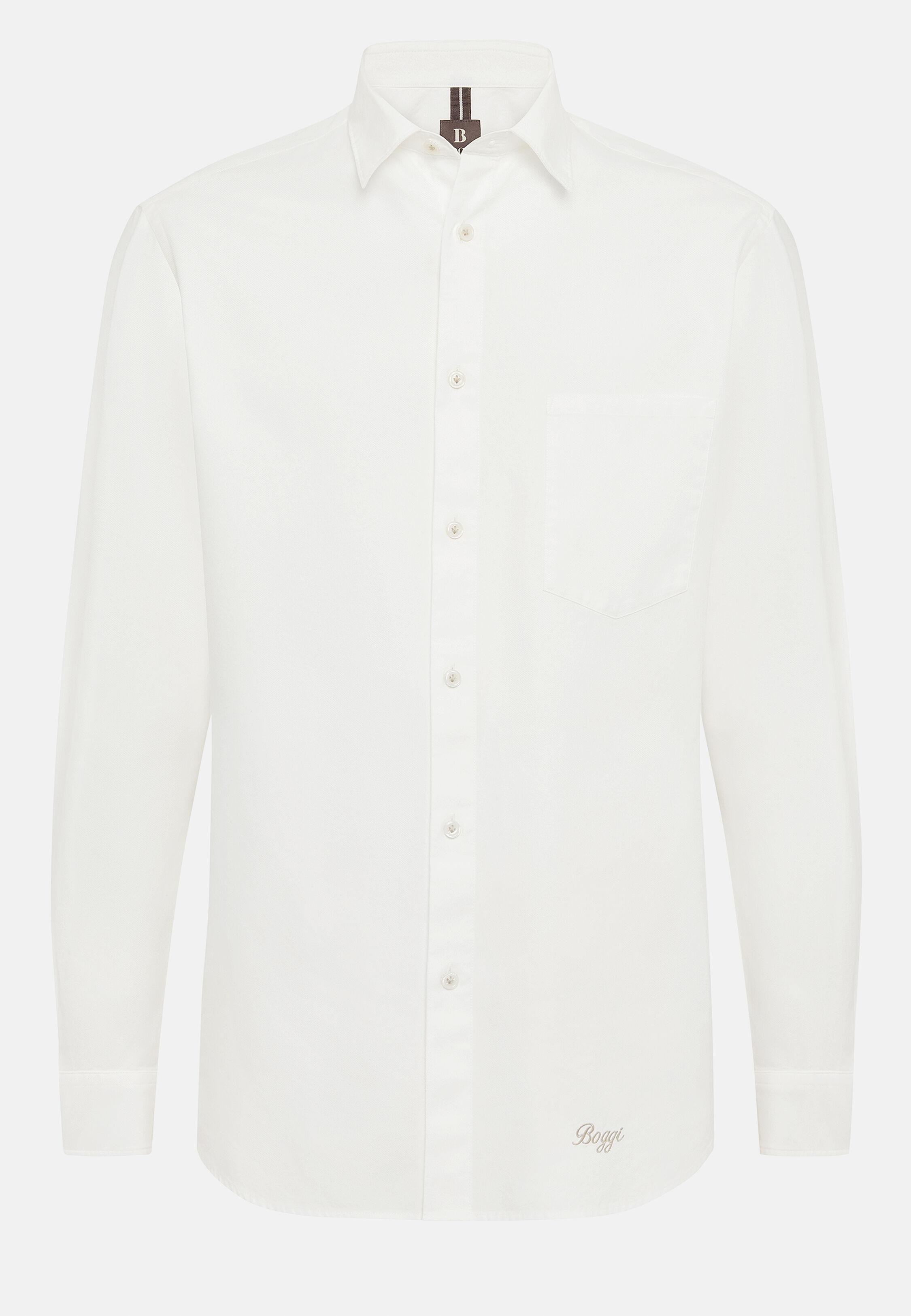 White Regular Fit Cotton Shirt, White, large image number 6