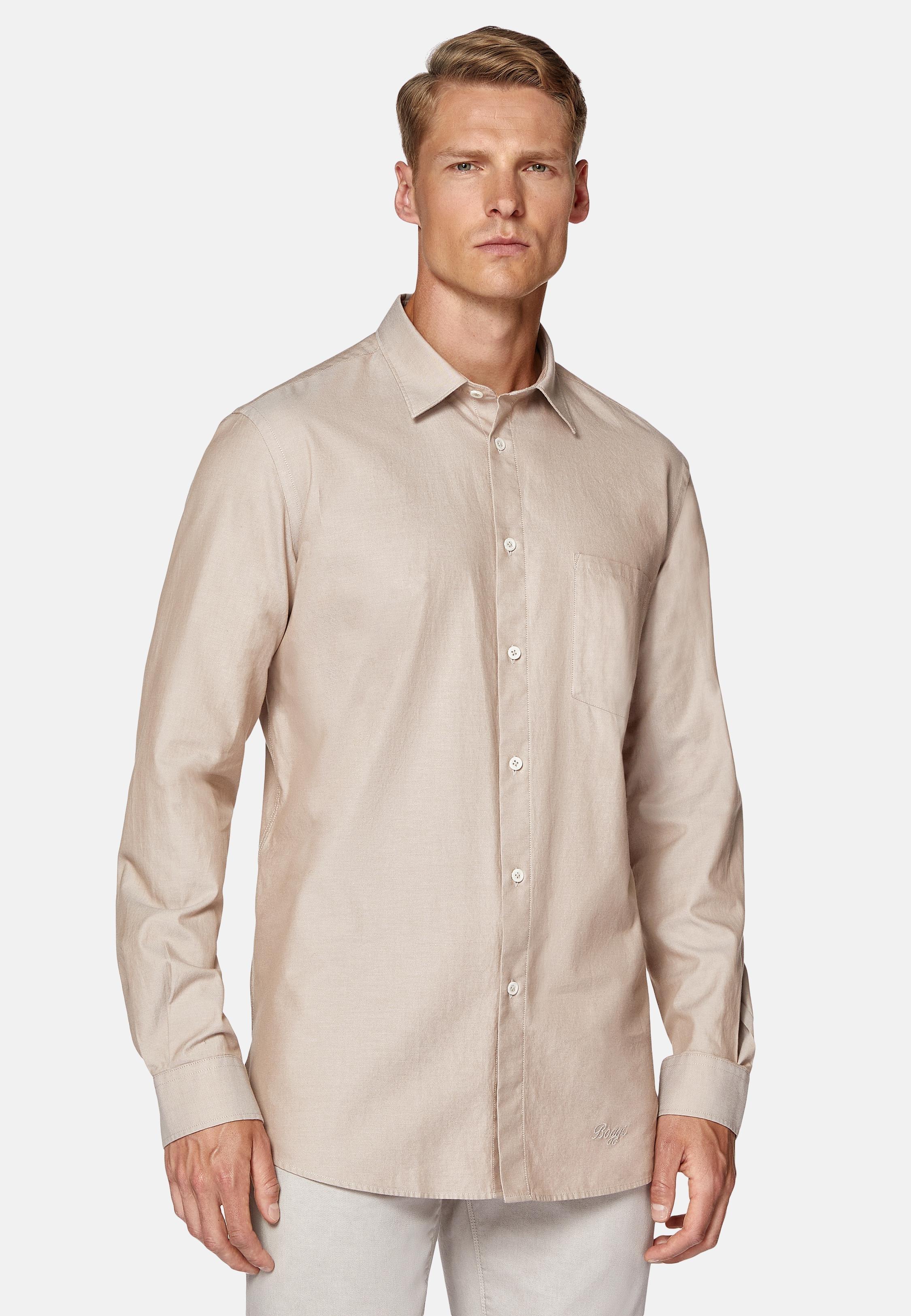 Beige Regular Fit Cotton Shirt, , large image number 0