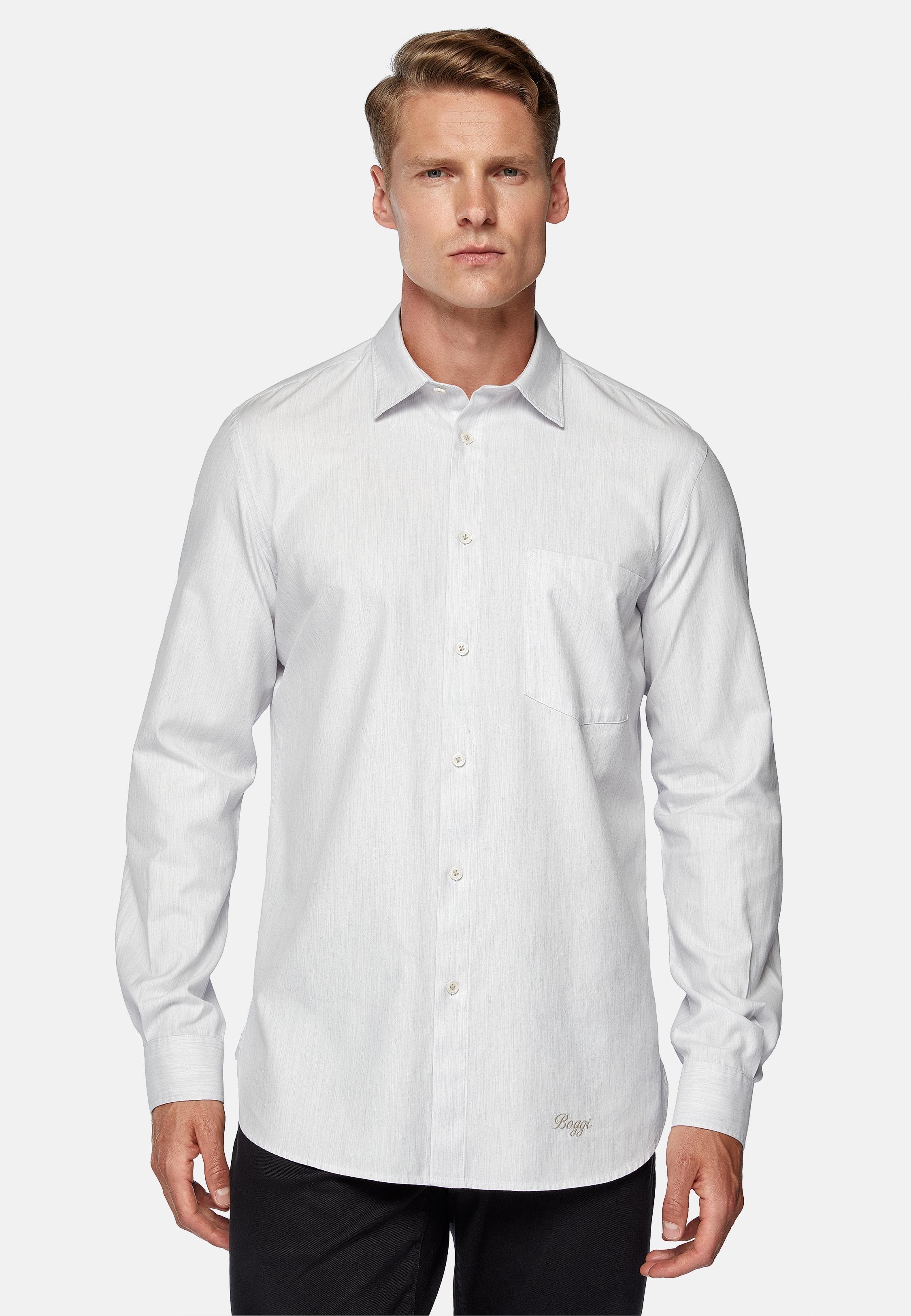 Grey Regular Fit Cotton Shirt, , large image number 0