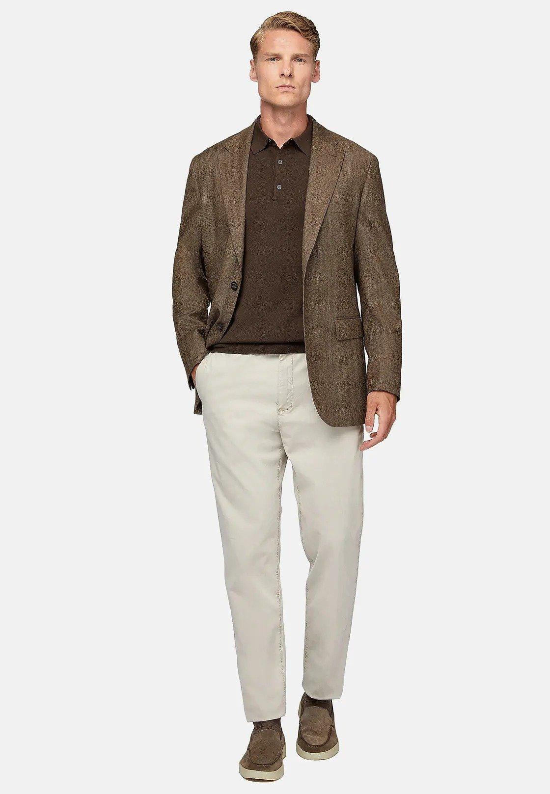 Brown Textured Regular Jacket, , large image number 0