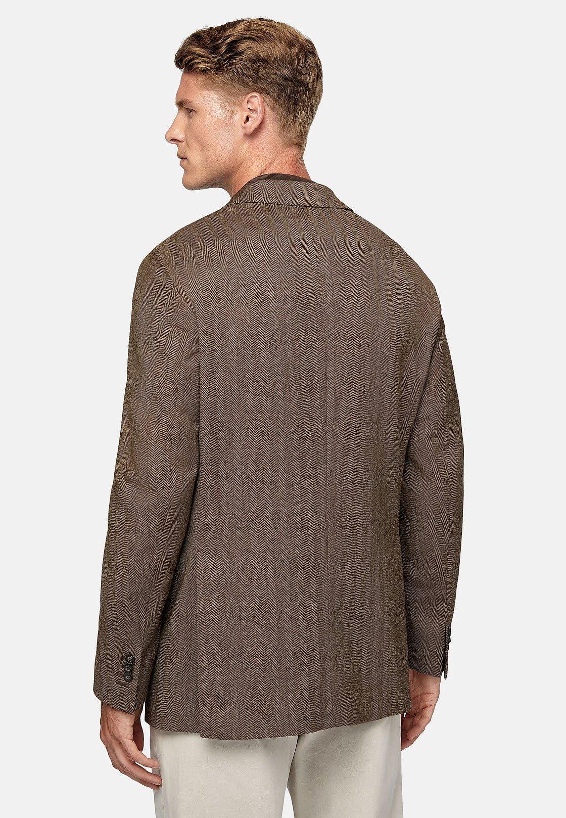 Brown Textured Regular Jacket, , large image number 2