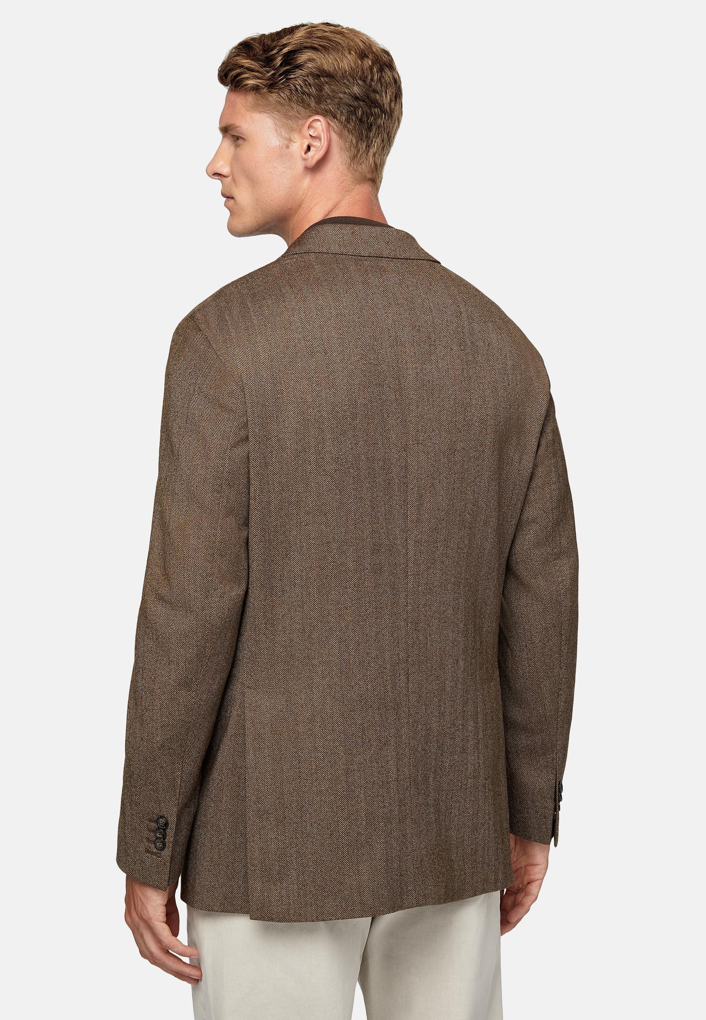 Brown Textured Regular Jacket, , large image number 3