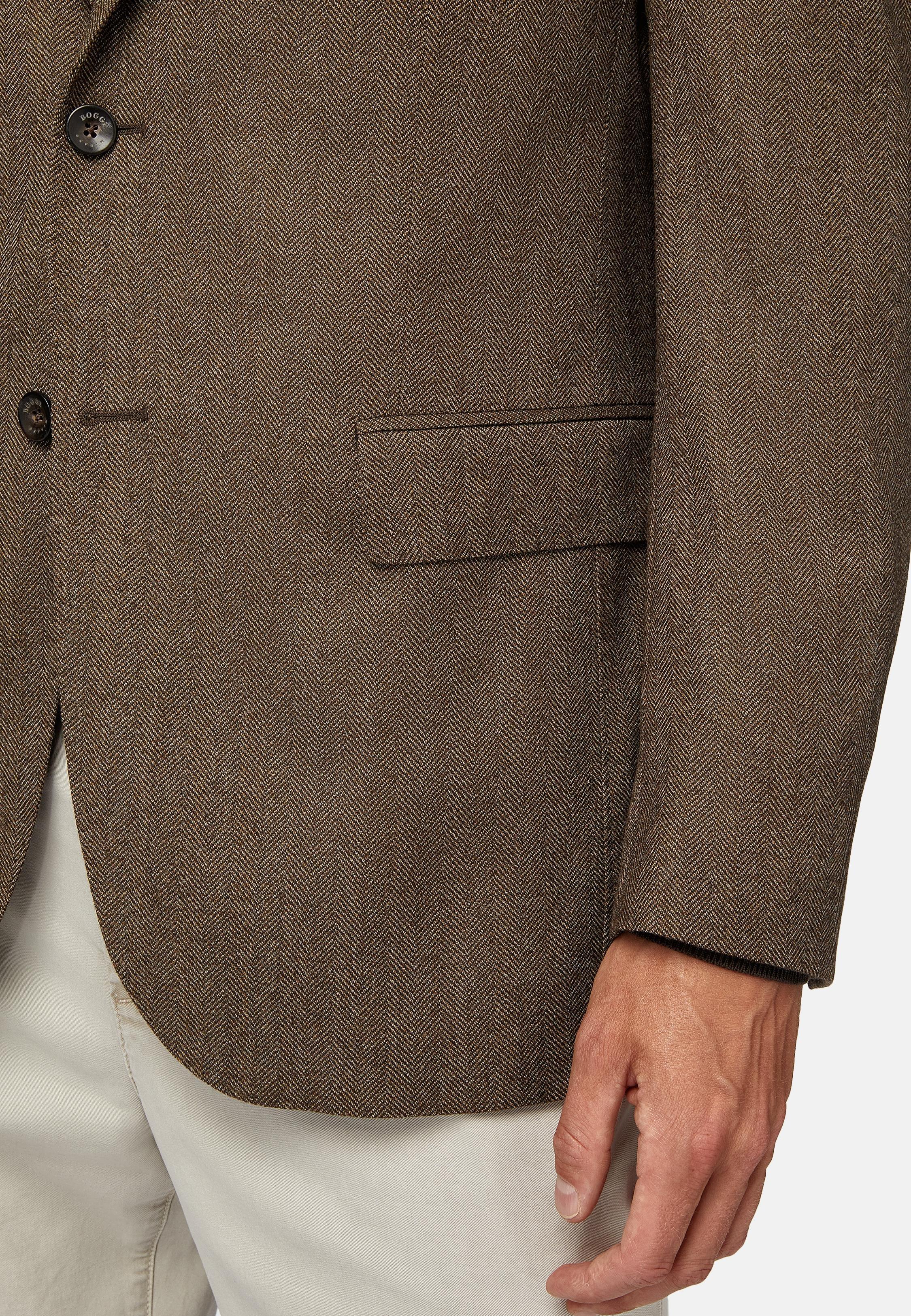 Brown Textured Regular Jacket, , large image number 5