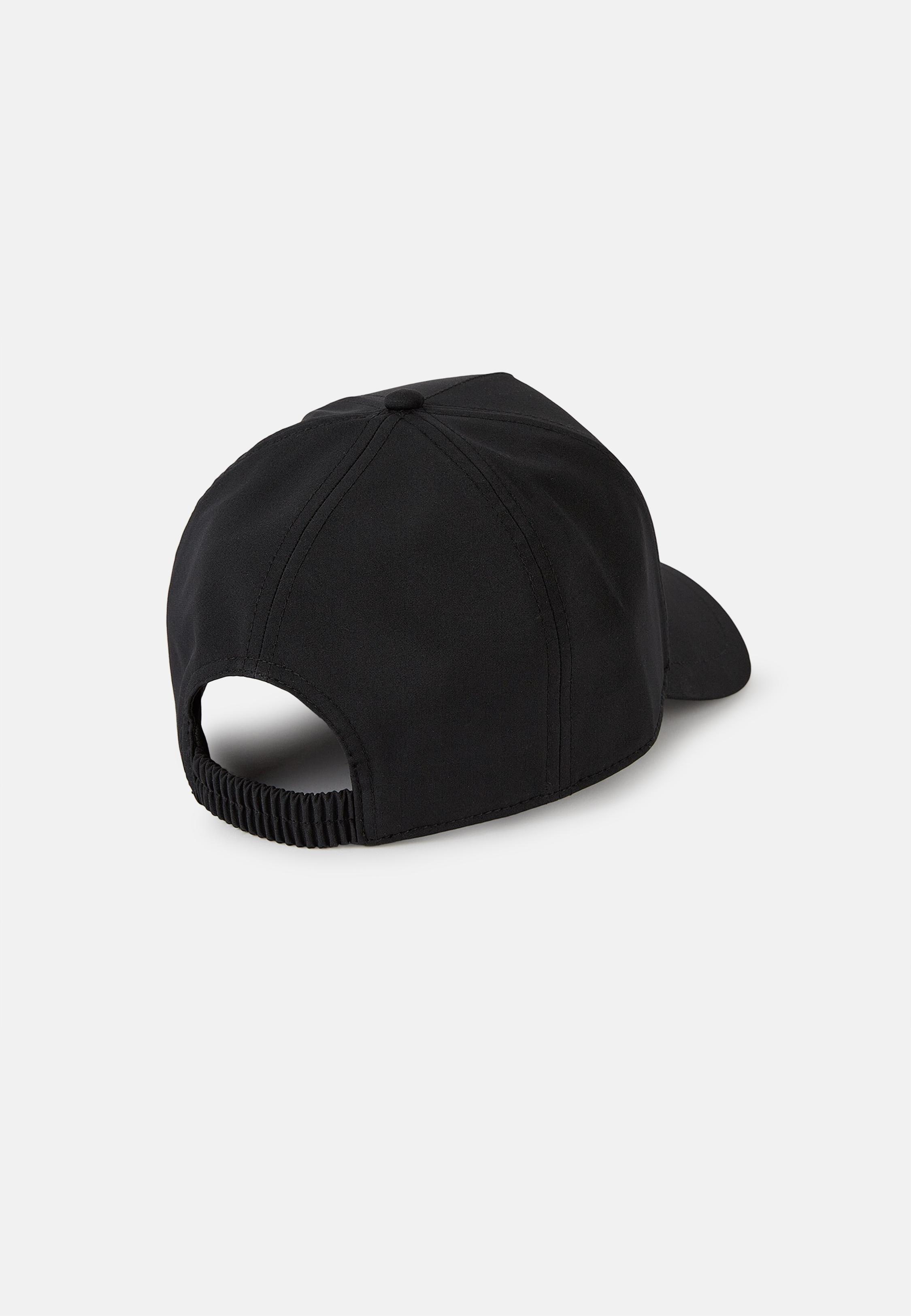 Black Technical Fabric Baseball Cap, Black, large image number 1