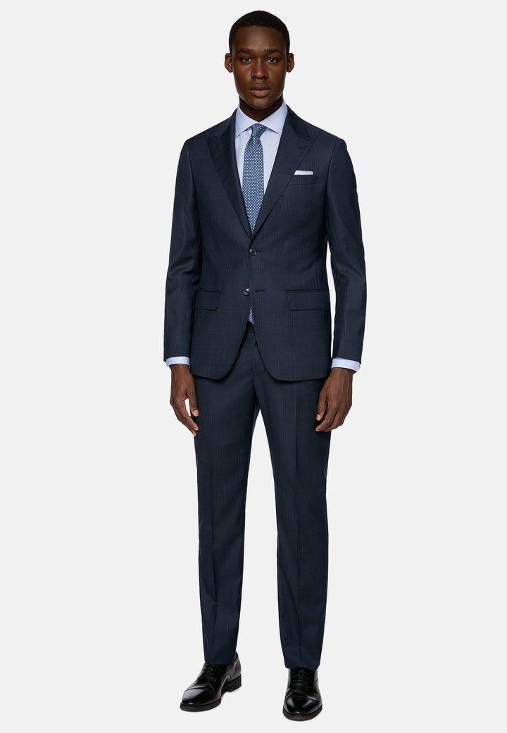 Navy Blue Solid Suit Jacket, , large image number 0