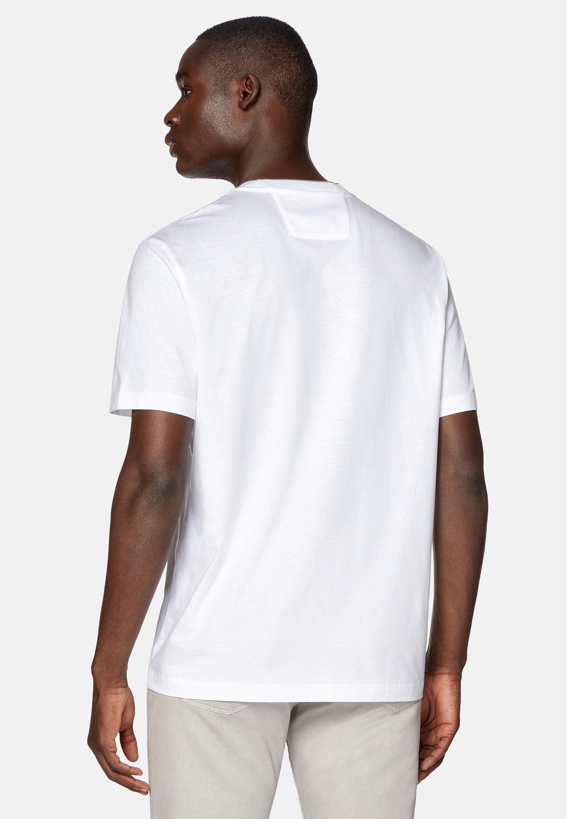 White Cotton T-Shirt, White, large image number 1