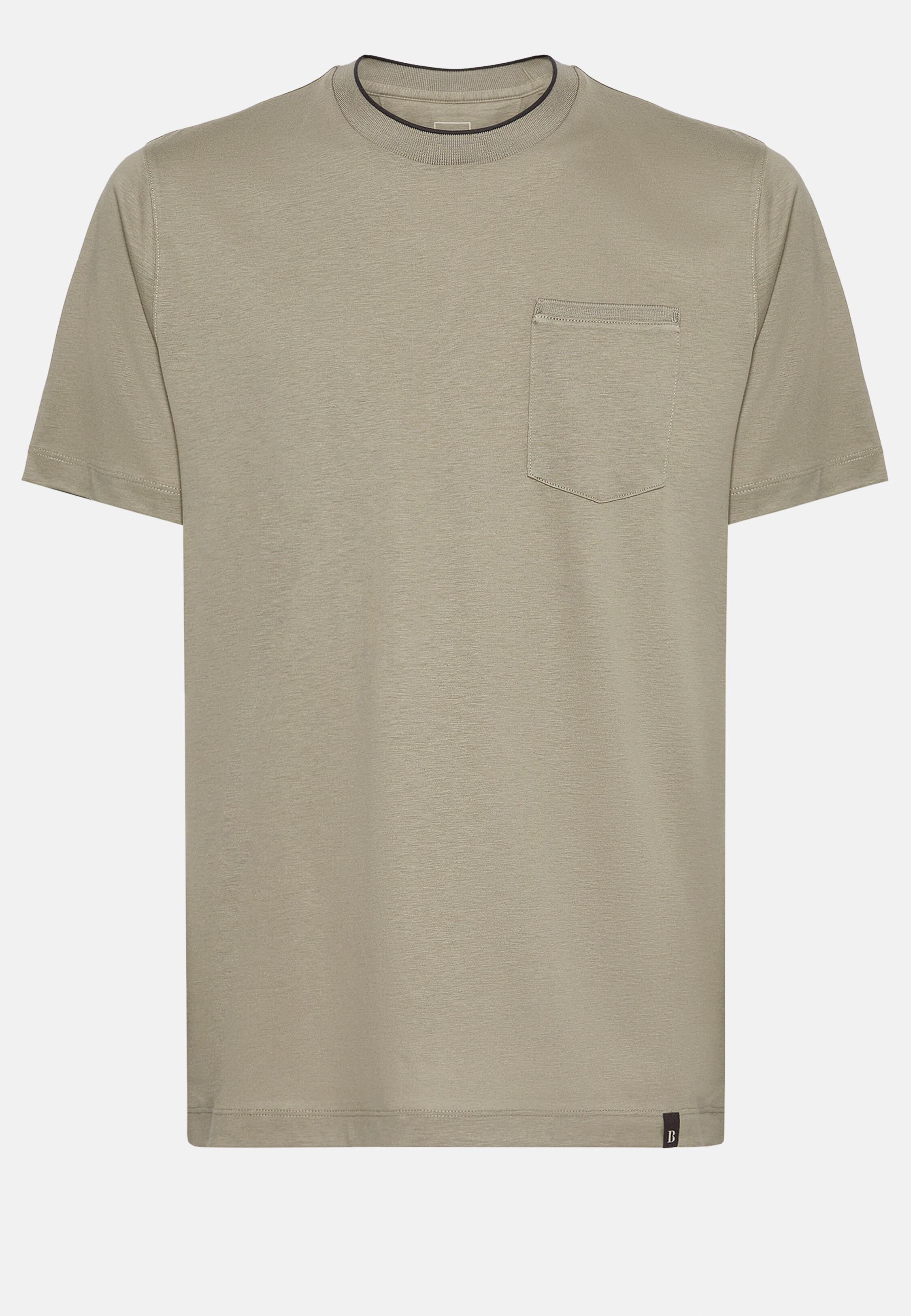 T-Shirt in Cotton, Taupe, Taupe, large image number 3