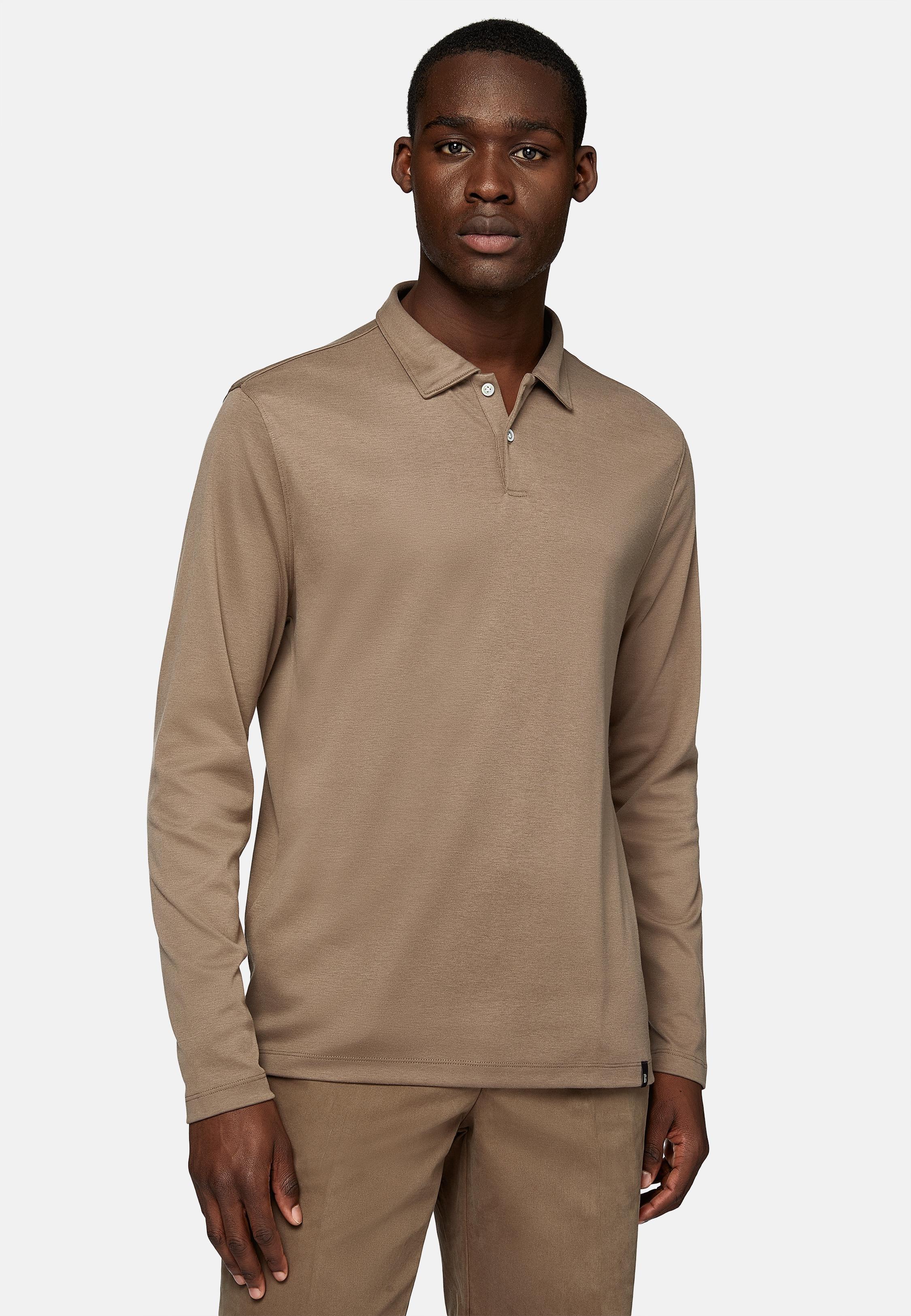 Brown Cotton Polo Shirt, Brown, large image number 0