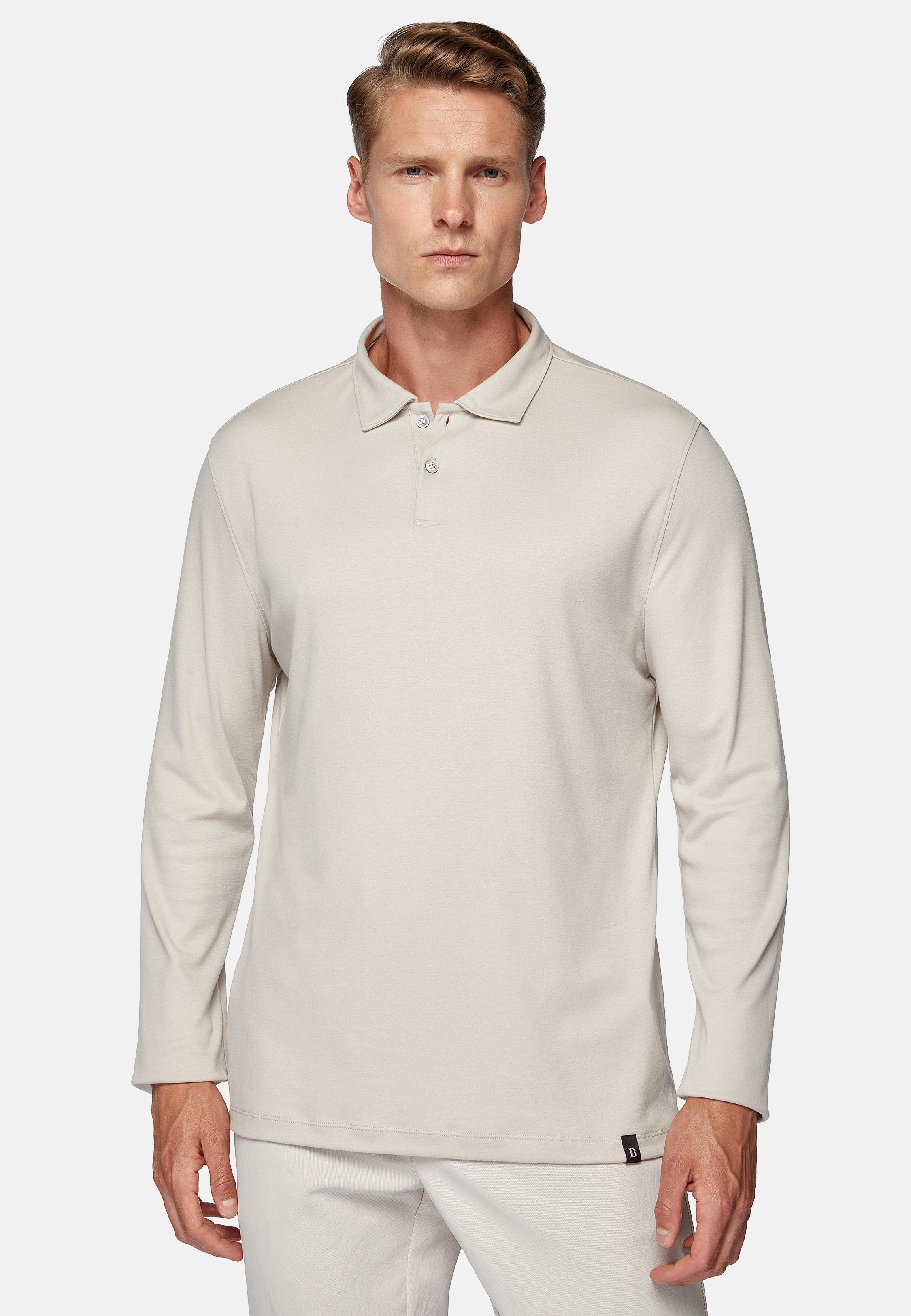 Beige Cotton Polo Shirt, , large image number 0