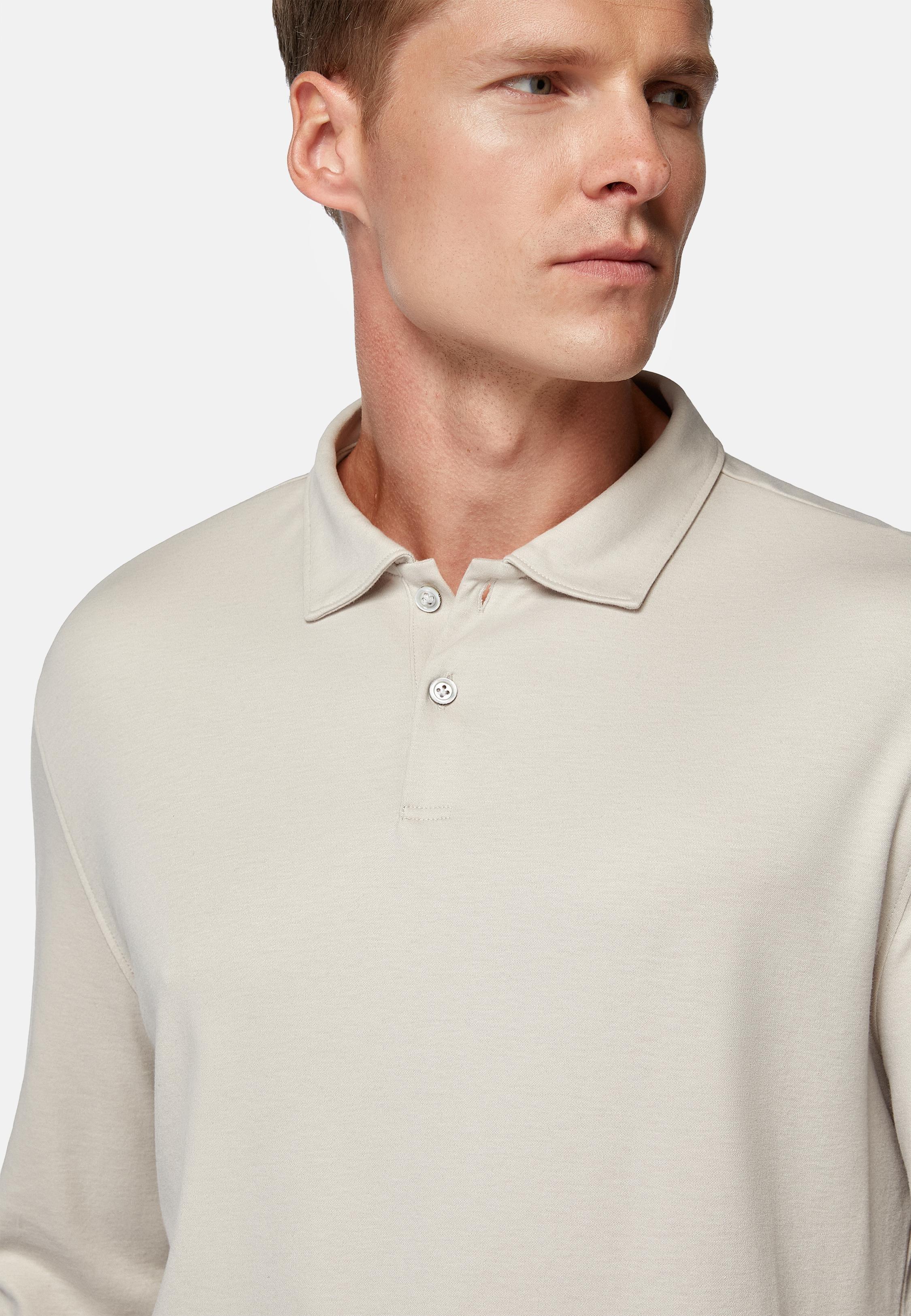 Beige Cotton Polo Shirt, , large image number 1