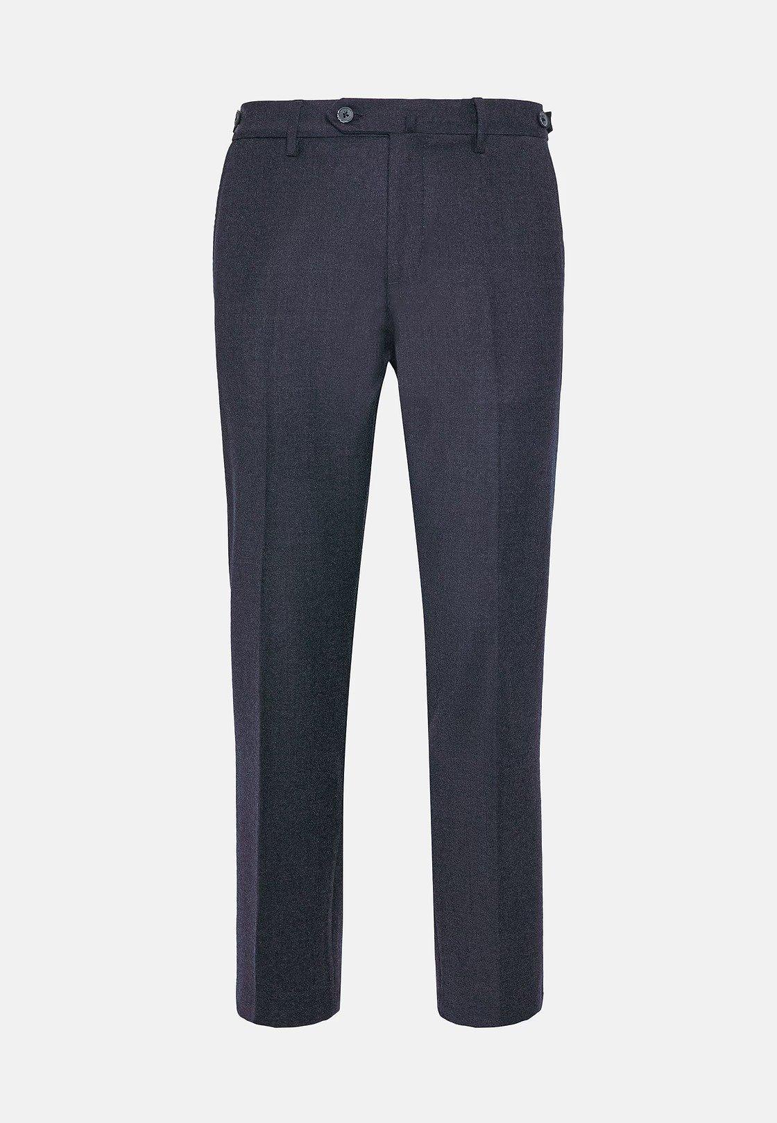 Navy Textured Formal Trousers, Navy blue, large image number 4