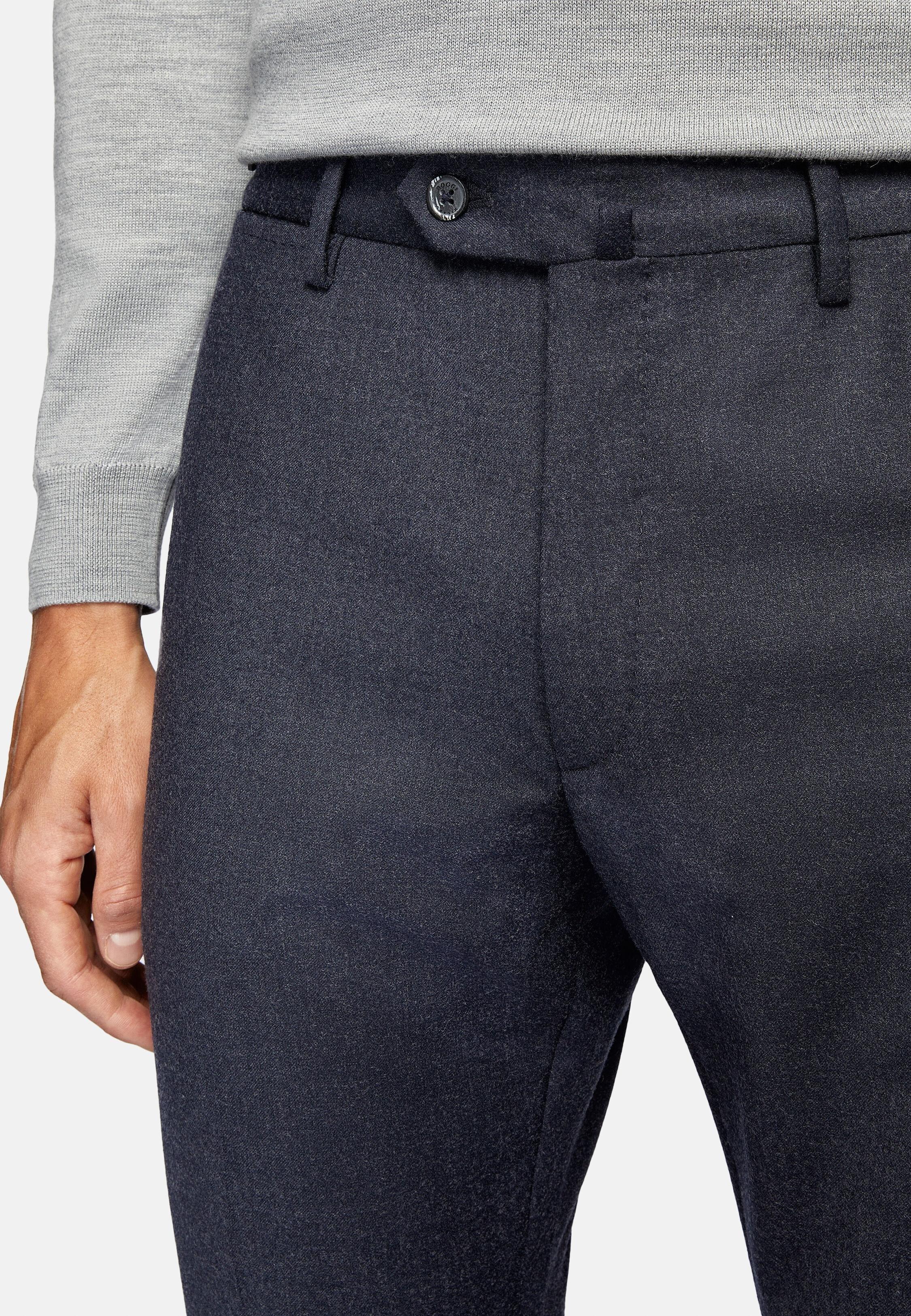 Navy Textured Formal Trousers, Navy blue, large image number 6