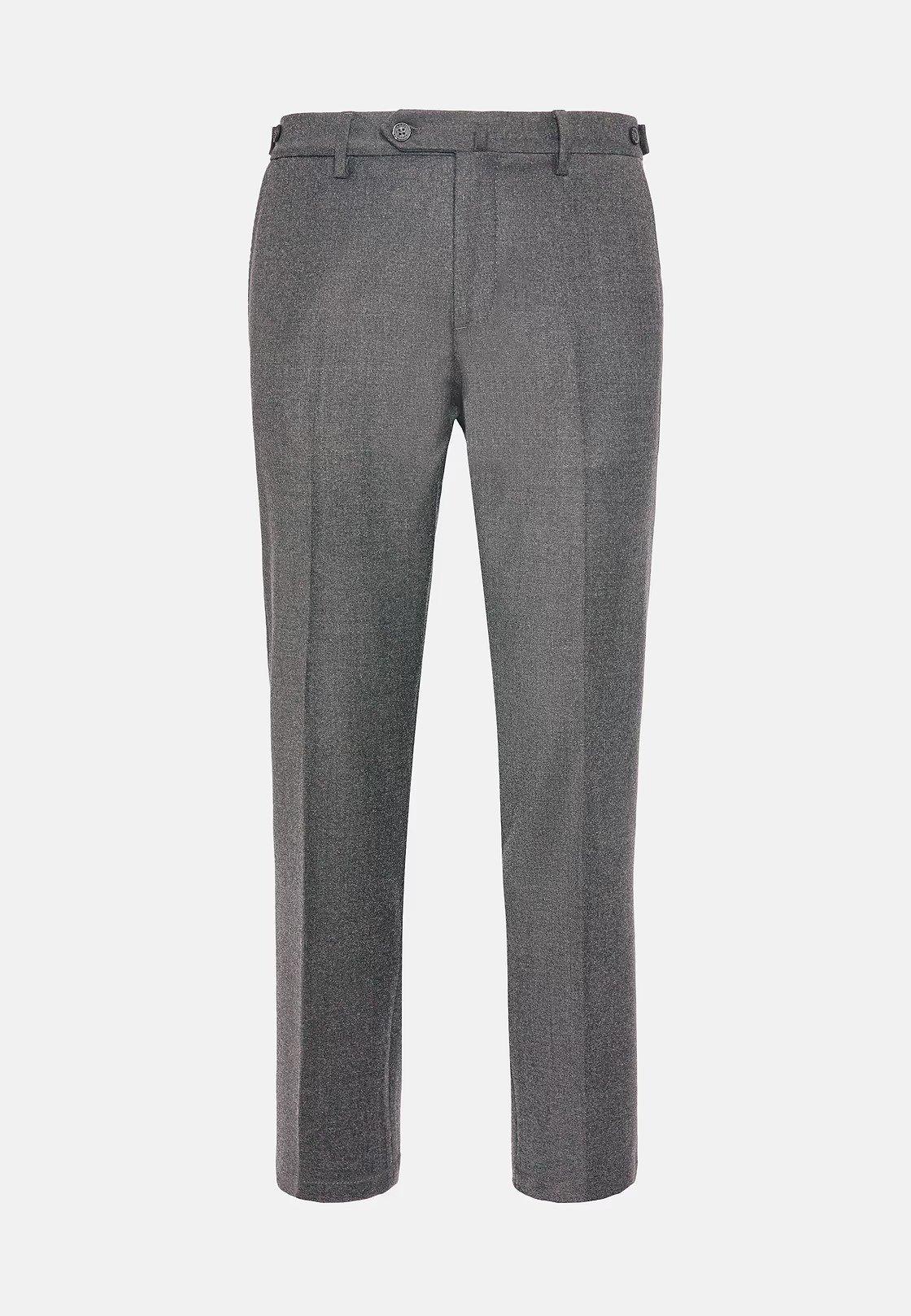 Grey Herringbone Formal Trousers, , large image number 2