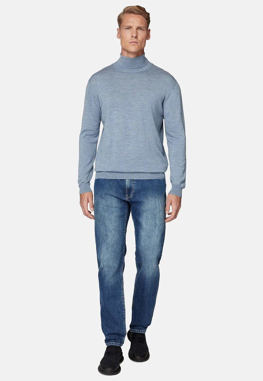 Blue Stretch Denim Jeans, , large image number 1
