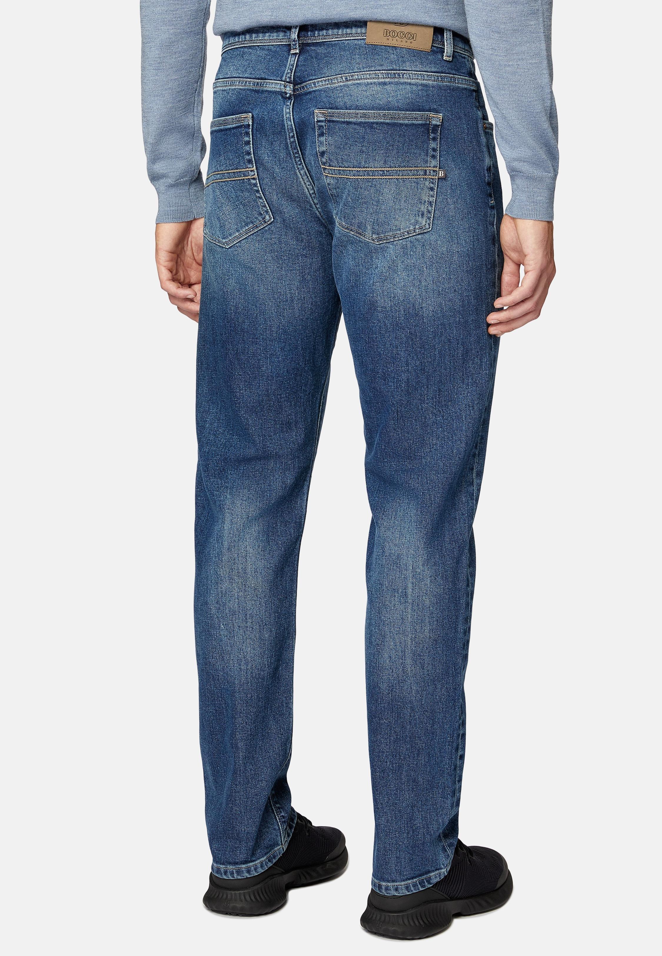 BLUE Medium Blue Stretch Denim Jeans, , large image number 5
