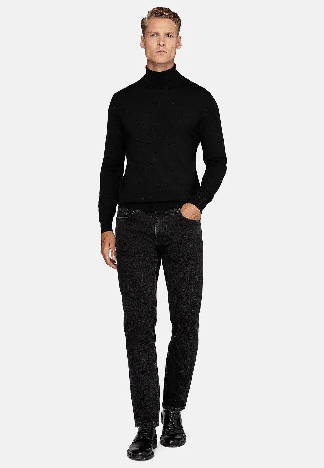 Black Slim Ankle-Length Jeans, , large image number 0