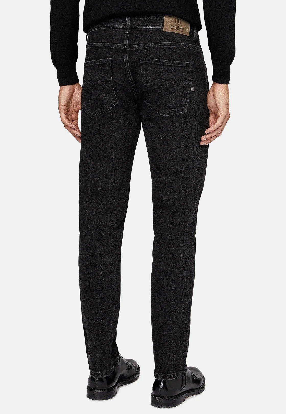 Black Solid Stretch Denim Jeans, , large image number 4