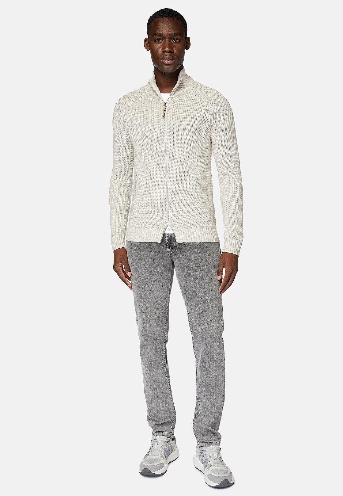 Grey Textured Slim Denim, , large image number 2