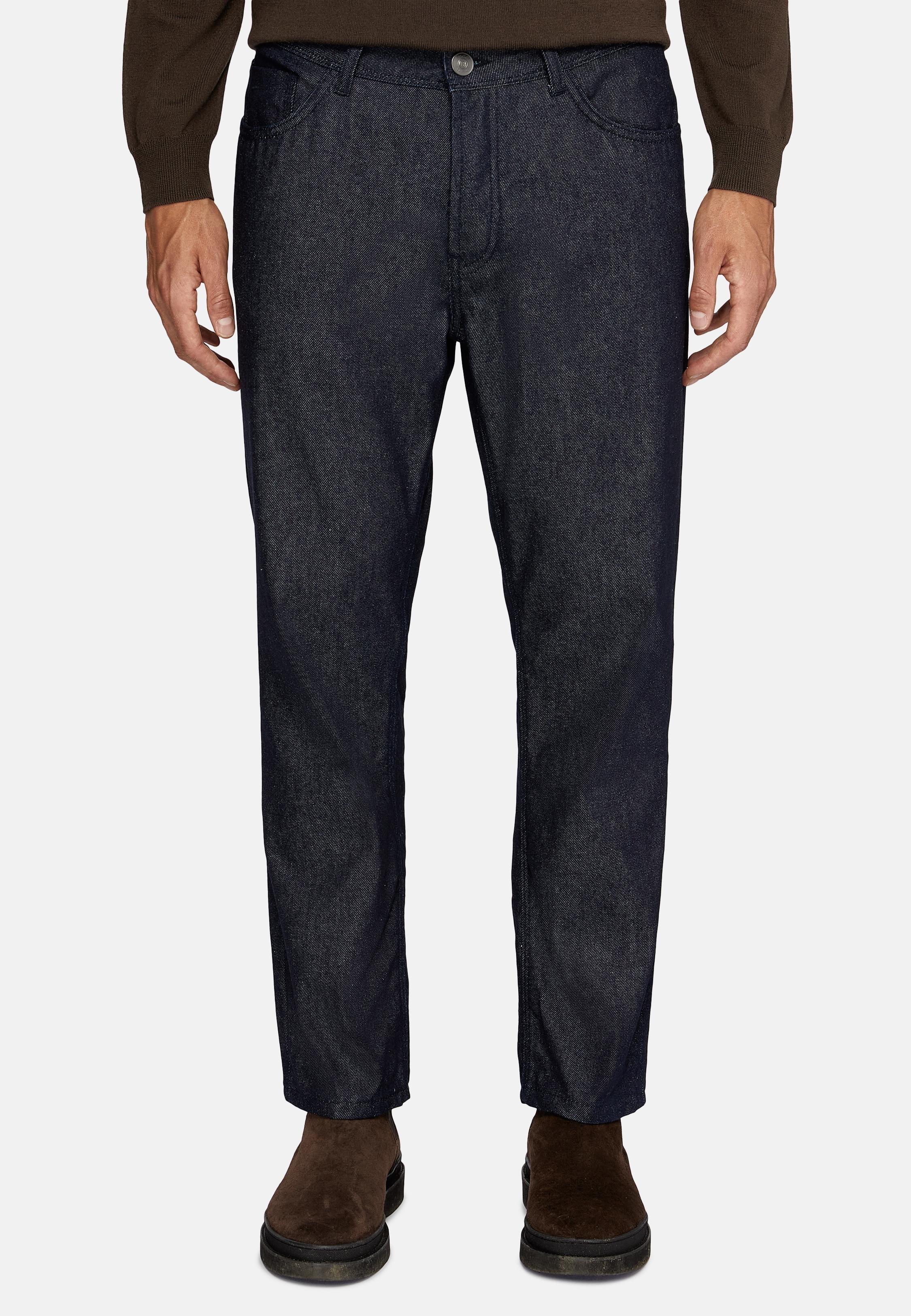 Blue Textured Long Jeans, , large image number 1