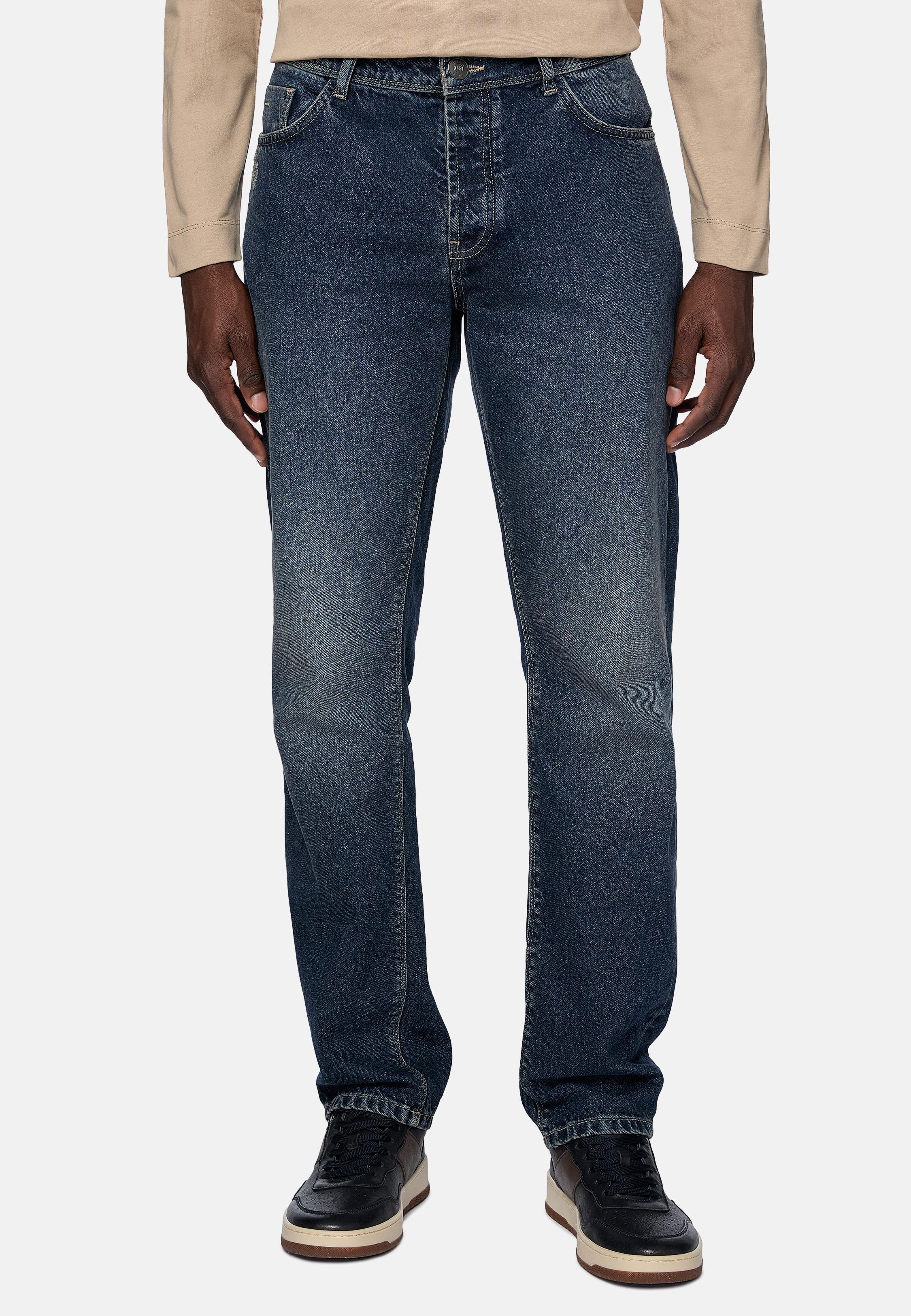 Navy Stretch Denim Jeans, , large image number 1