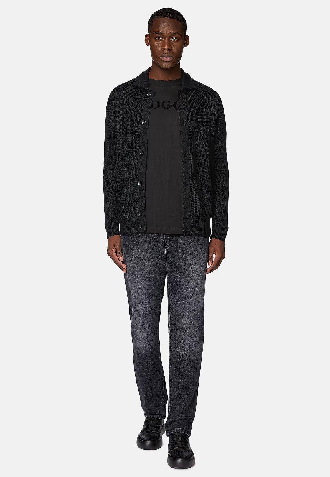 Black Solid Casual Trousers, , large image number 2