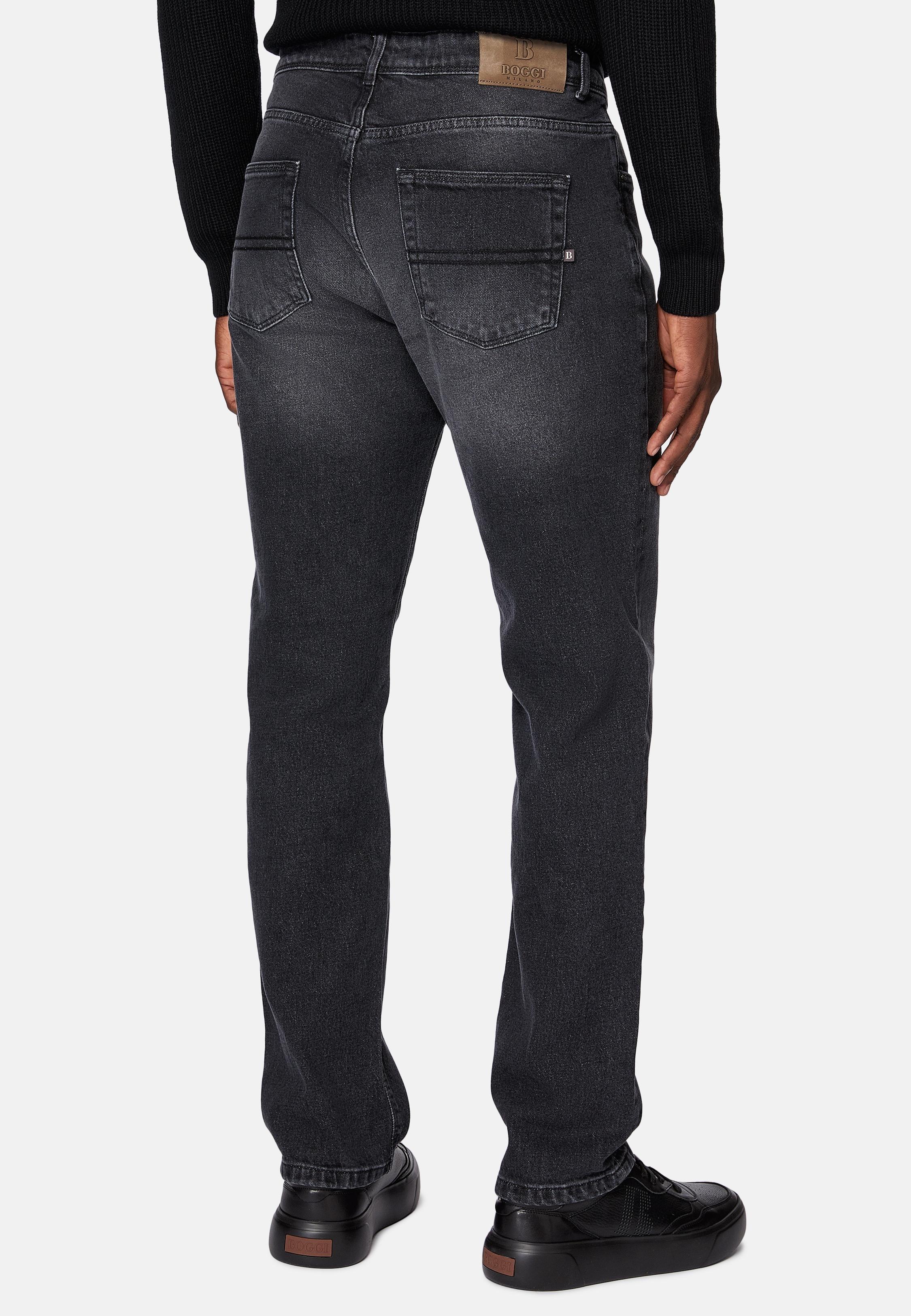 Black Solid Casual Trousers, , large image number 5