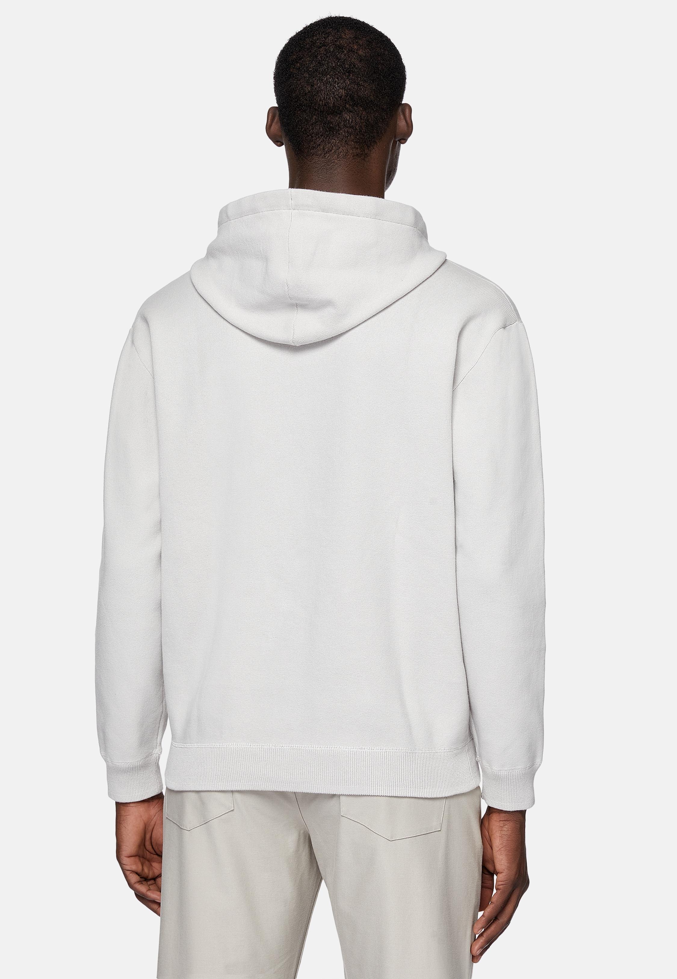Grey Cotton Jersey Fleece Hoodie, , large image number 2