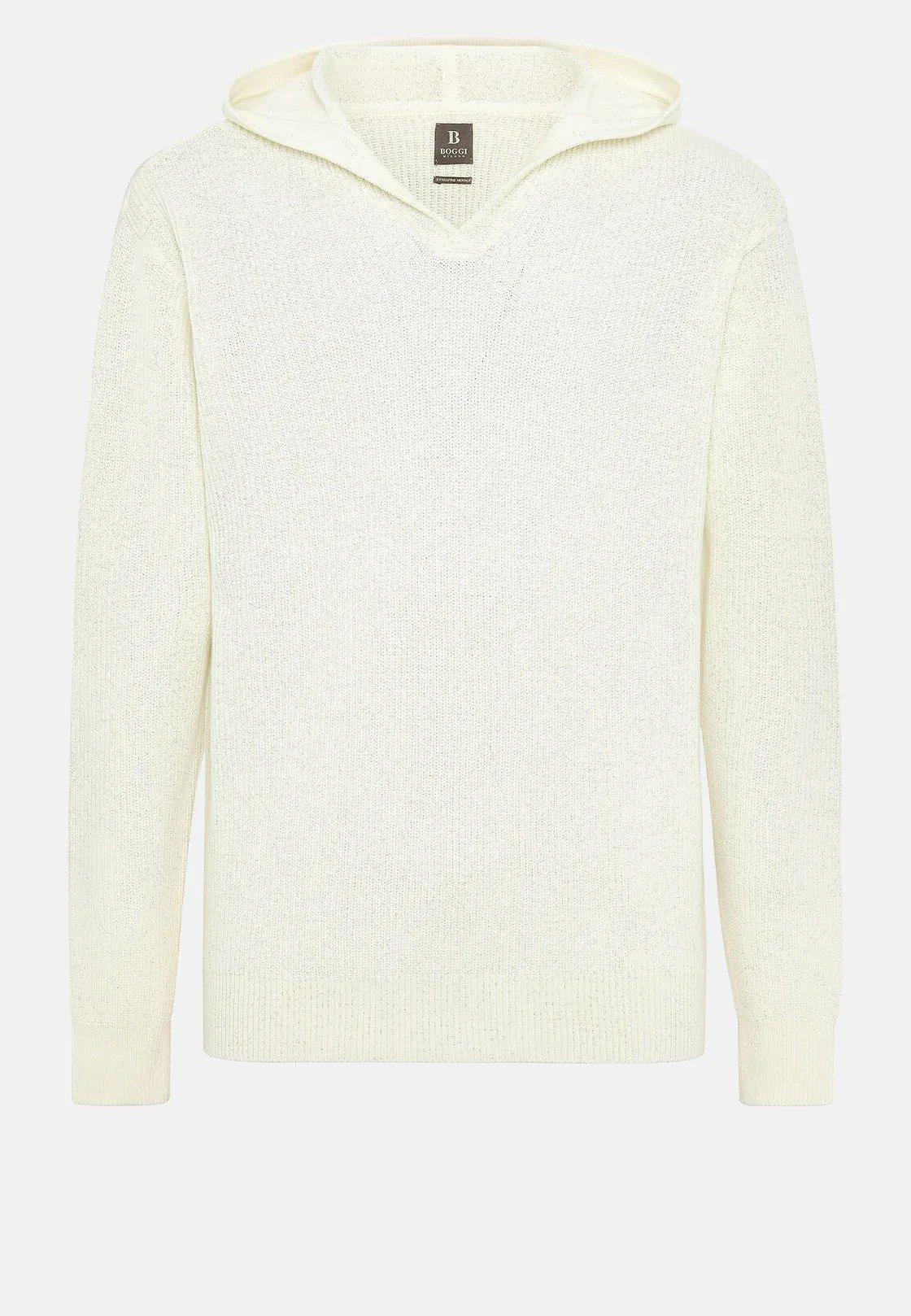 White Long Hoodie, White, large image number 4