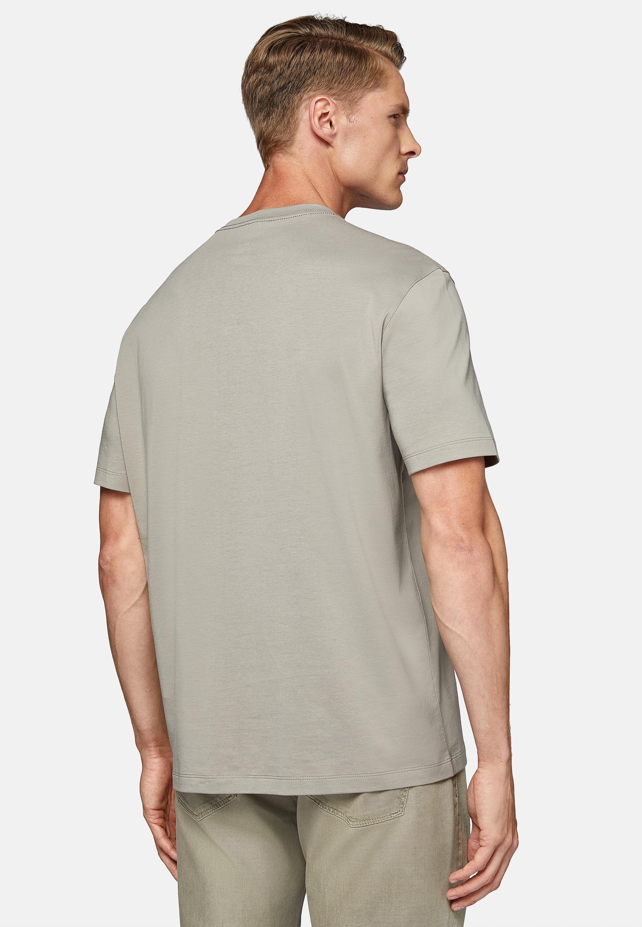 Brown Stretch Supima Cotton T-Shirt, Taupe, large image number 2