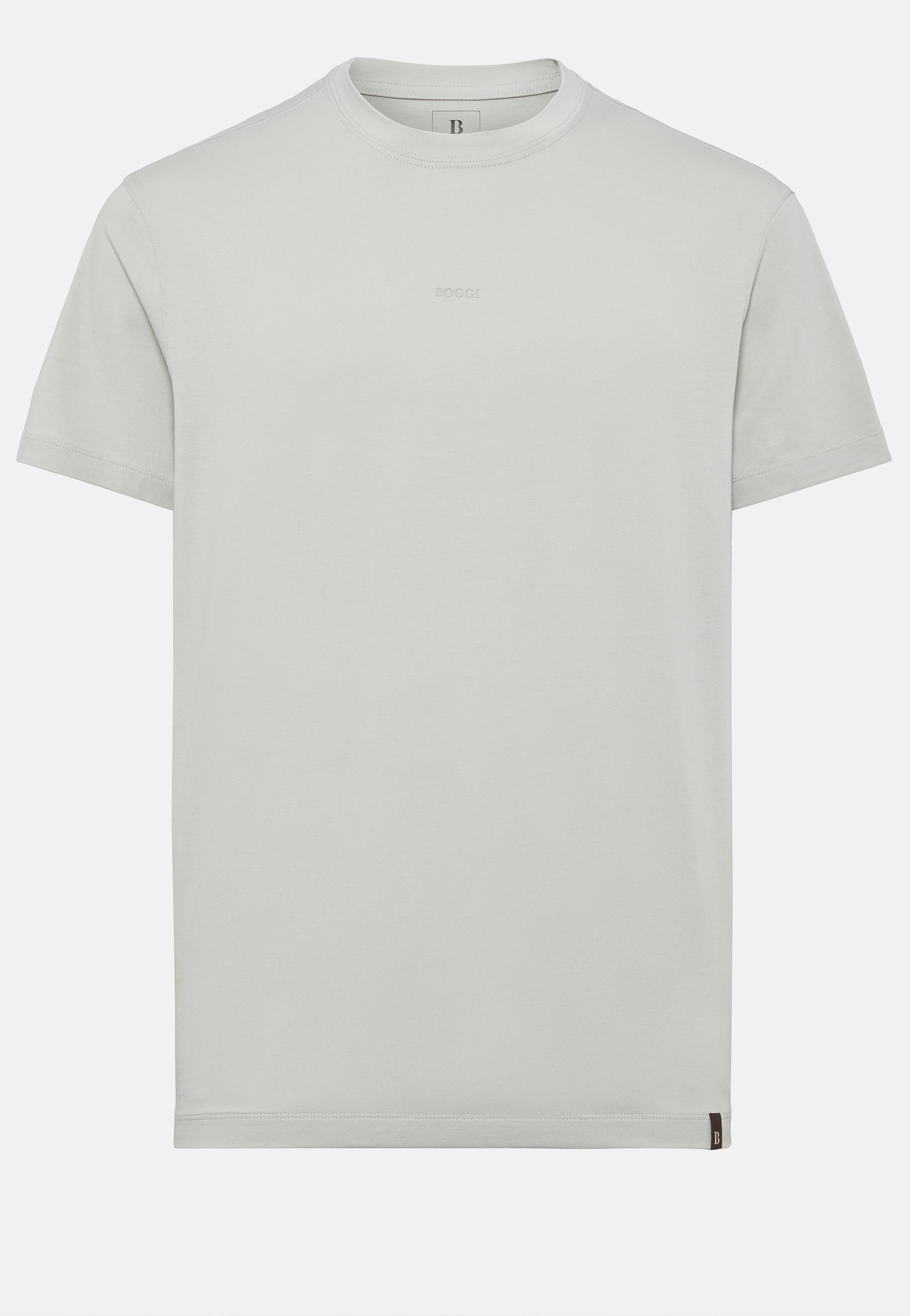 Grey Stretch Supima Cotton T-Shirt, Light grey, large image number 2