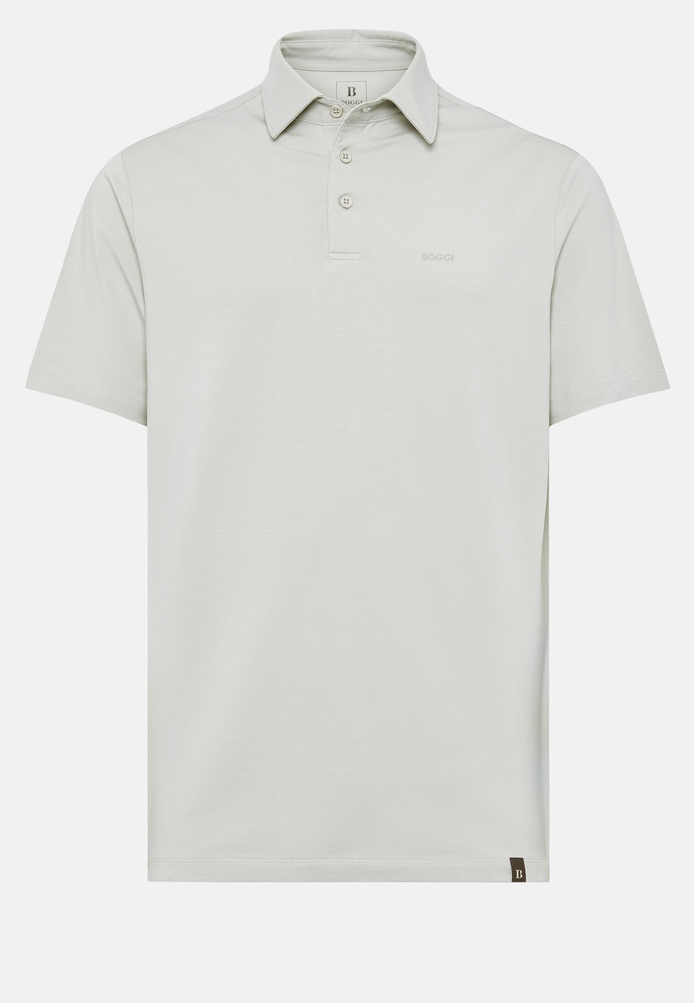 Grey Stretch Supima Cotton Polo Shirt, , large image number 3
