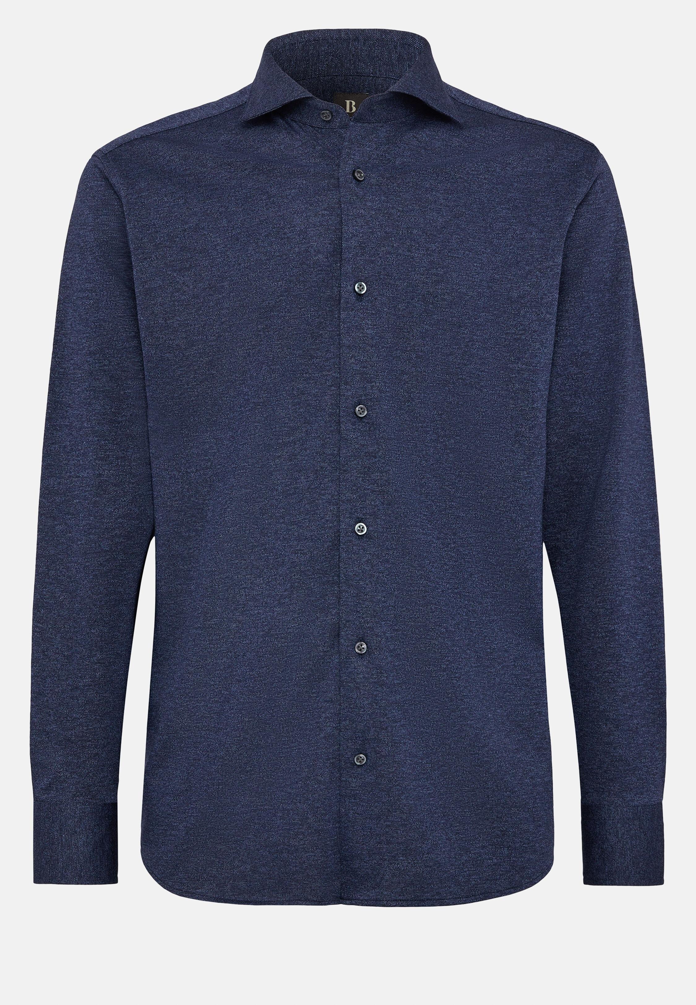 Navy Textured Jersey Polo Shirt, 3901_NAVY, large image number 7