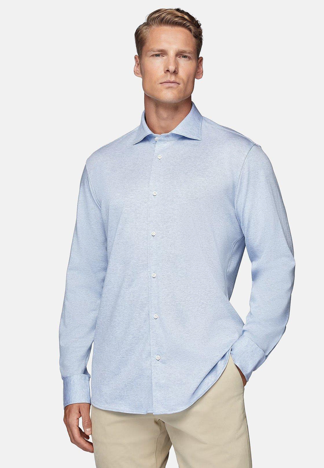 Blue Plain Jersey Polo Shirt, , large image number 0
