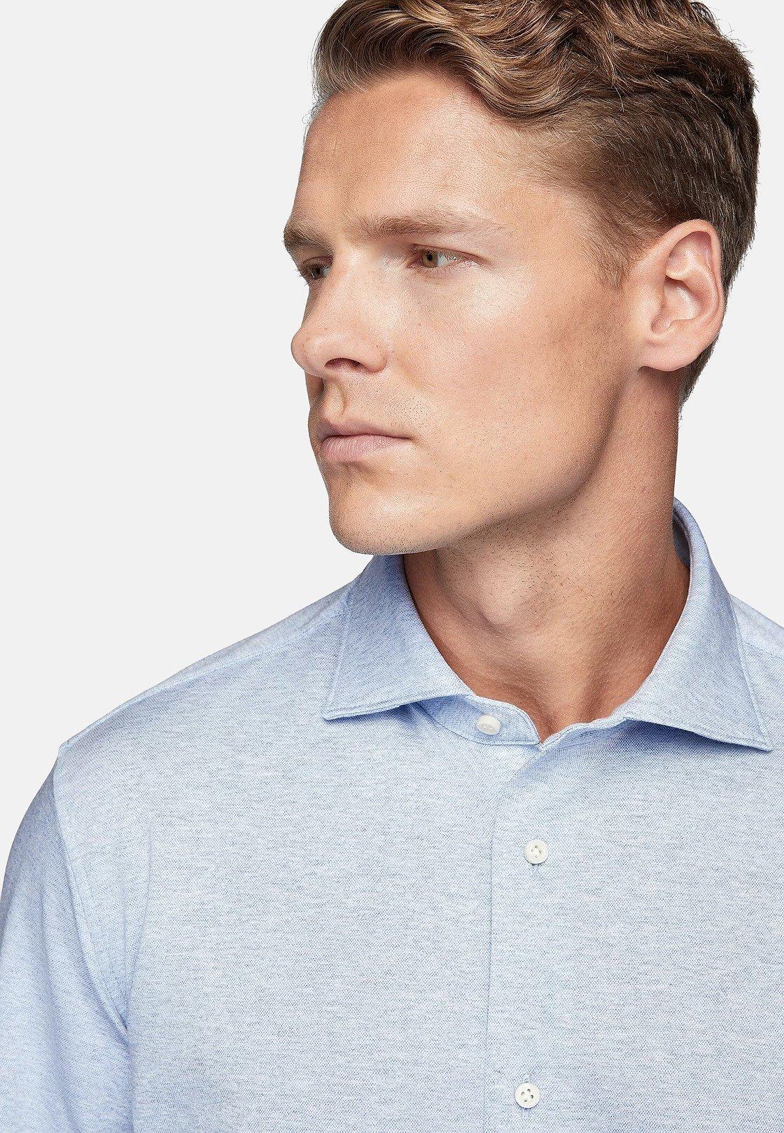 Blue Plain Jersey Polo Shirt, , large image number 2