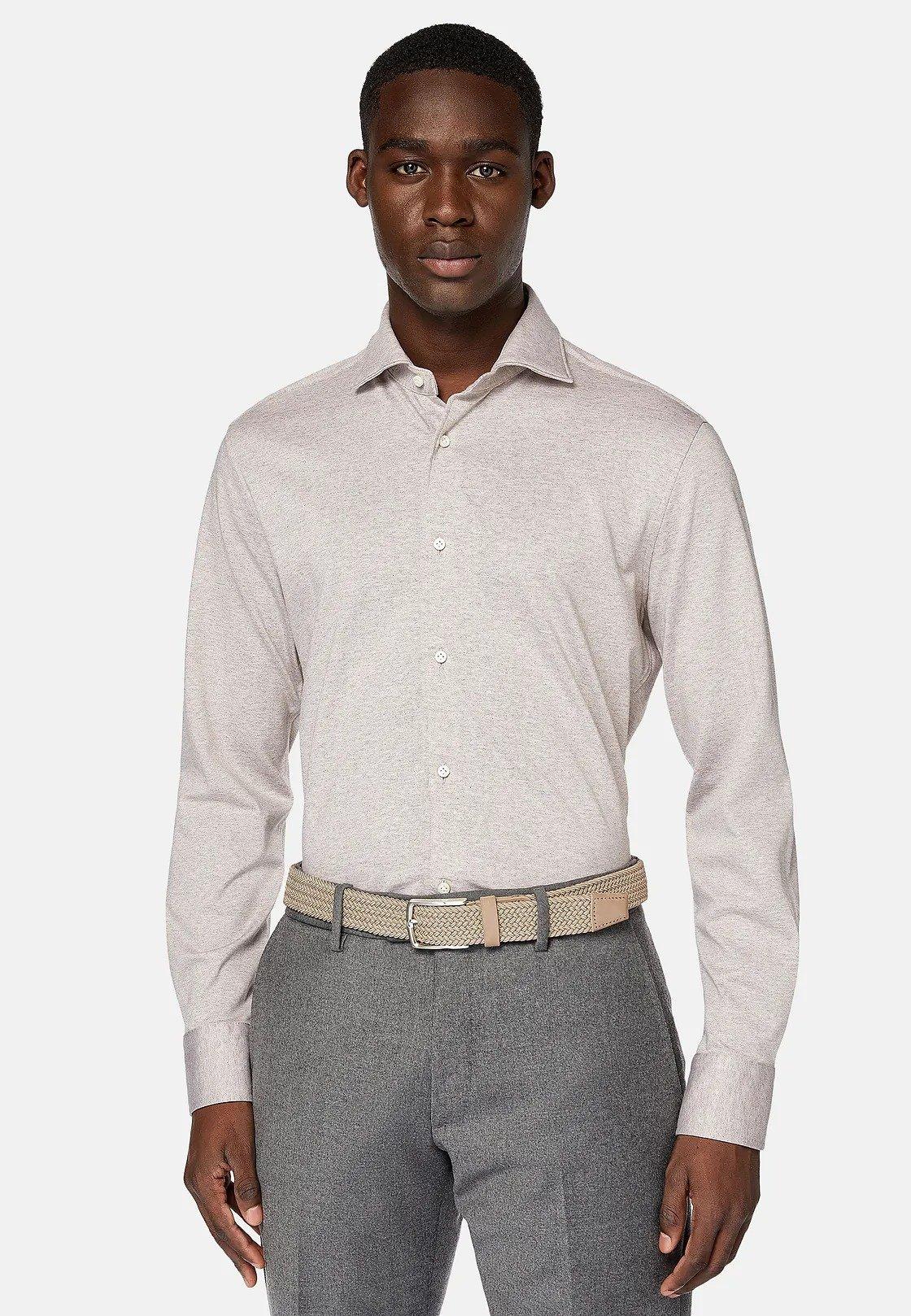 Beige Jersey Polo Shirt, Beige, large image number 0