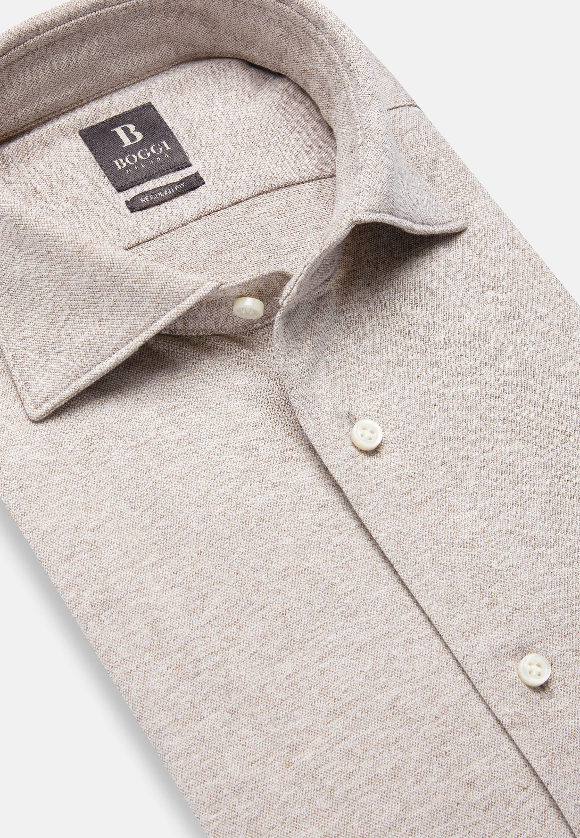 Beige Jersey Polo Shirt, Beige, large image number 6