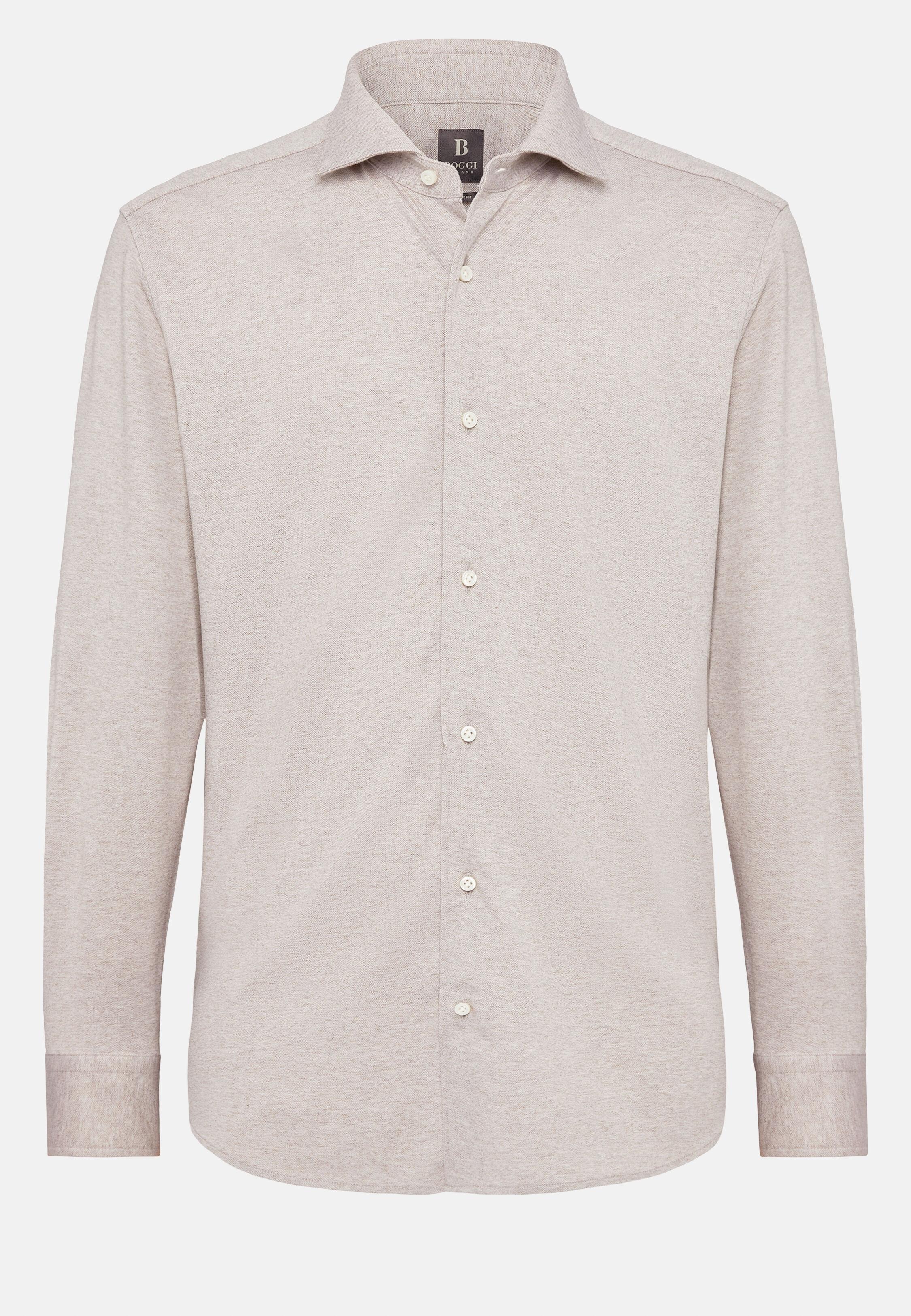 Beige Jersey Polo Shirt, Beige, large image number 7