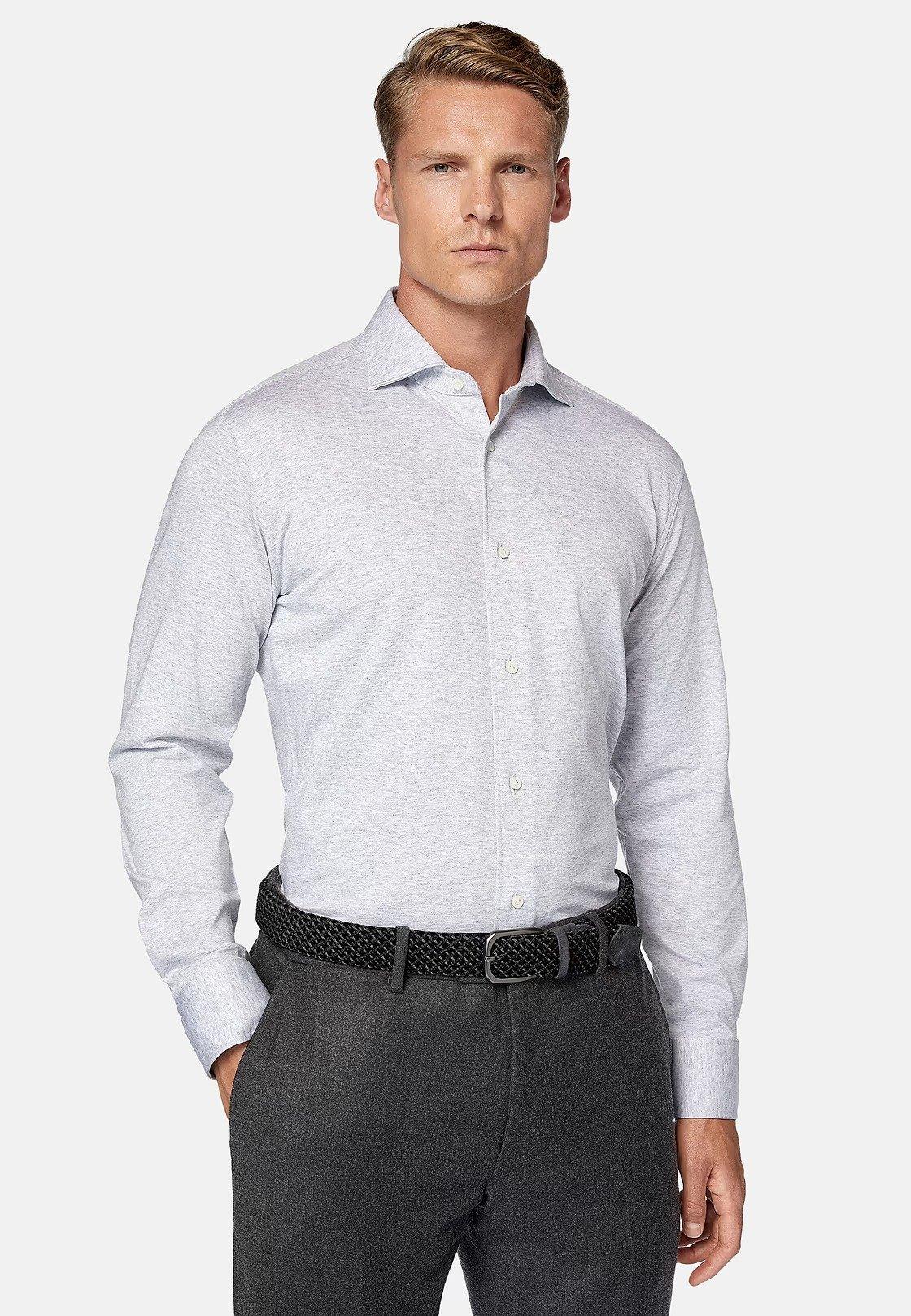 Grey Regular Fit Cotton Jersey Polo Shirt, , large image number 0