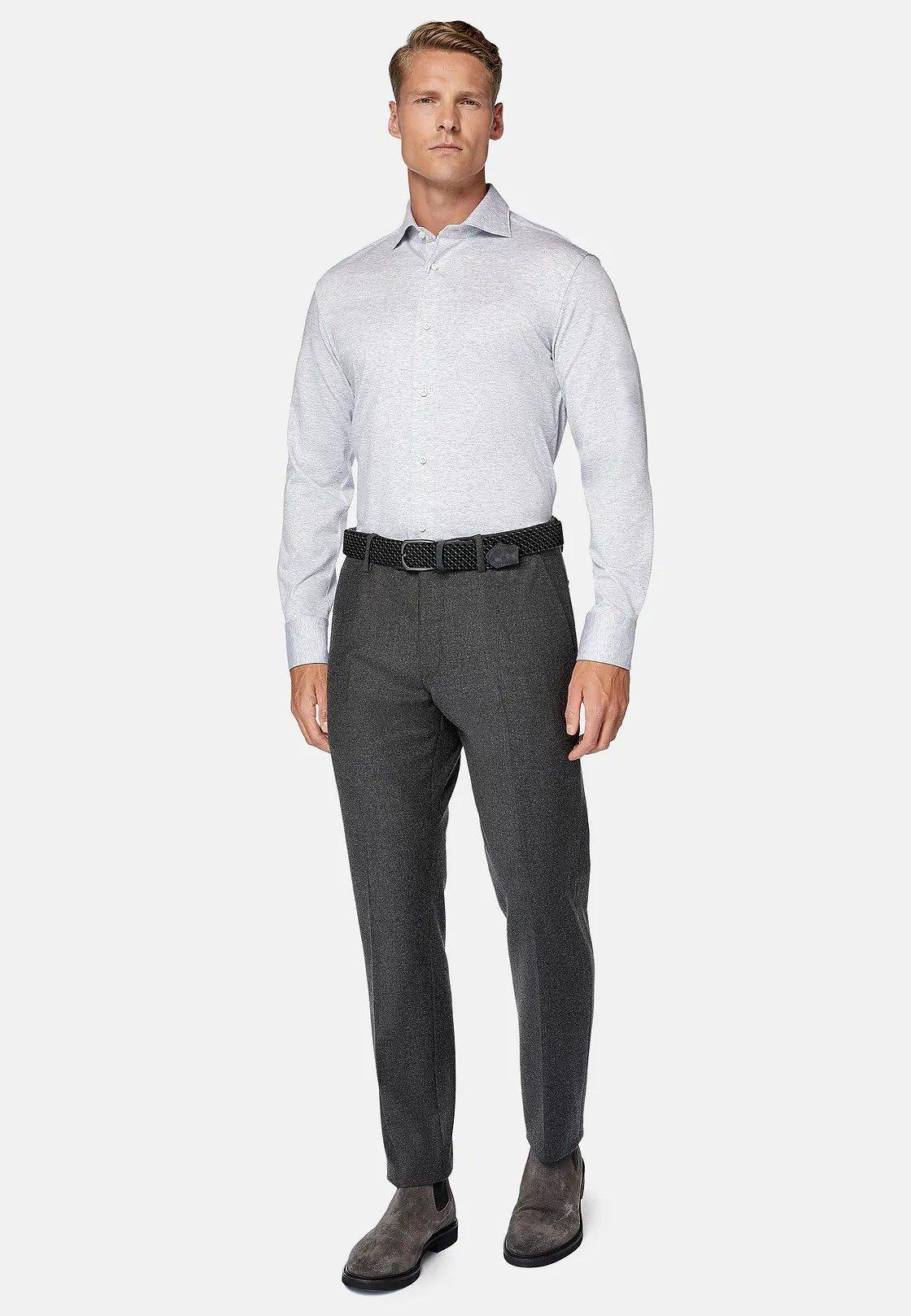 Grey Regular Fit Cotton Jersey Polo Shirt, , large image number 1