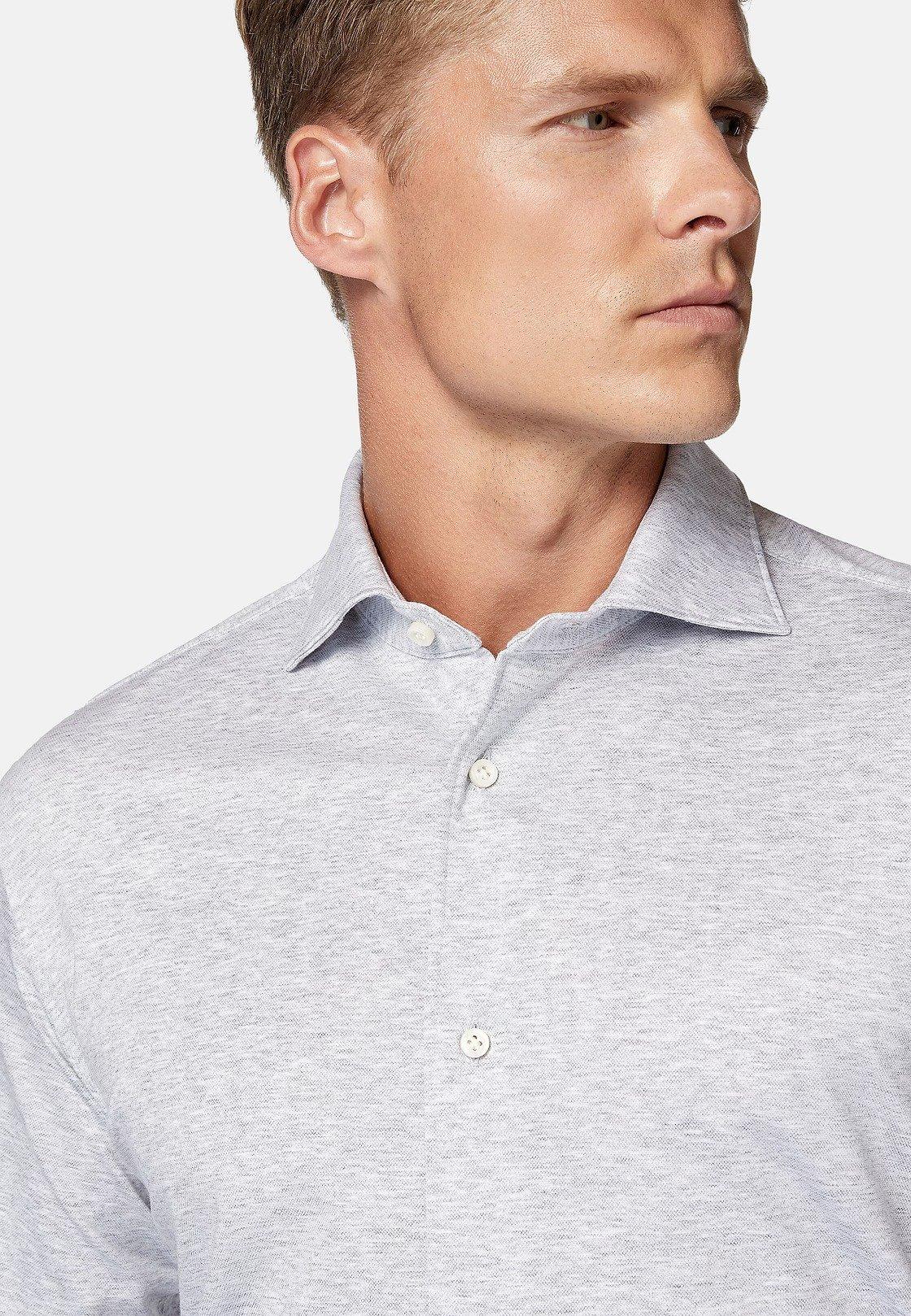 Grey Regular Fit Cotton Jersey Polo Shirt, , large image number 2