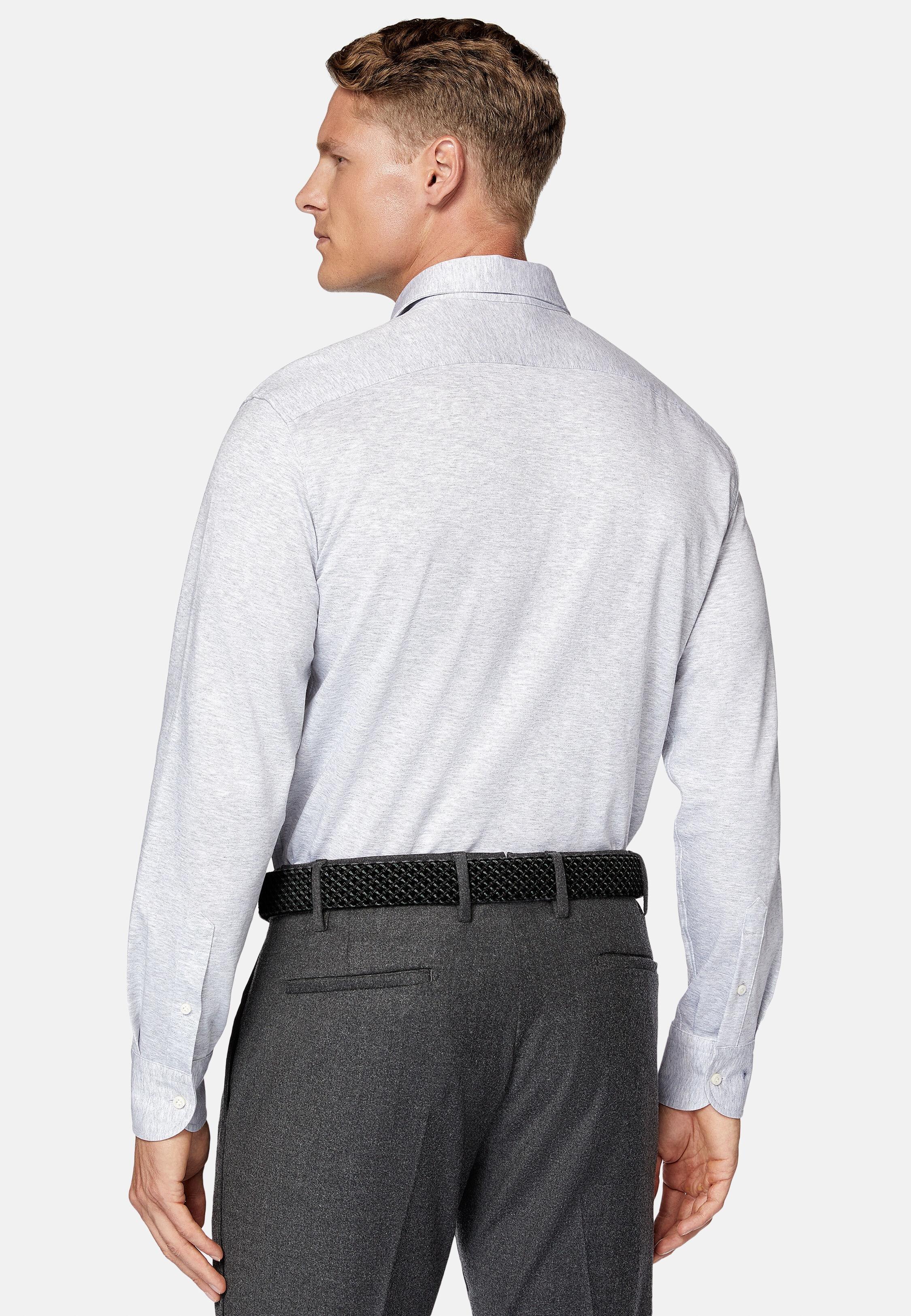 Grey Solid Jersey Polo Shirt, Light grey, large image number 3