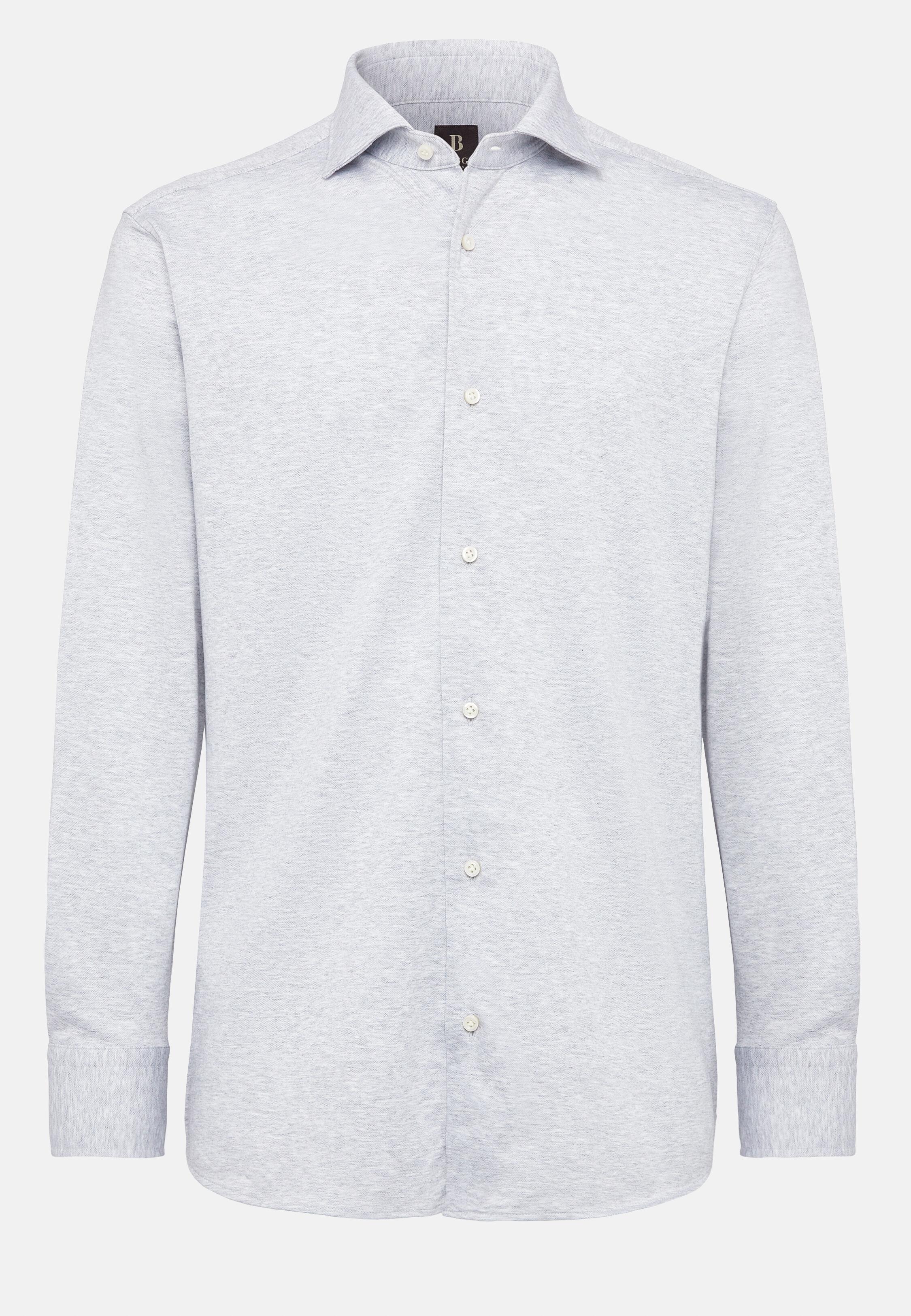 Grey Solid Jersey Polo Shirt, Light grey, large image number 7