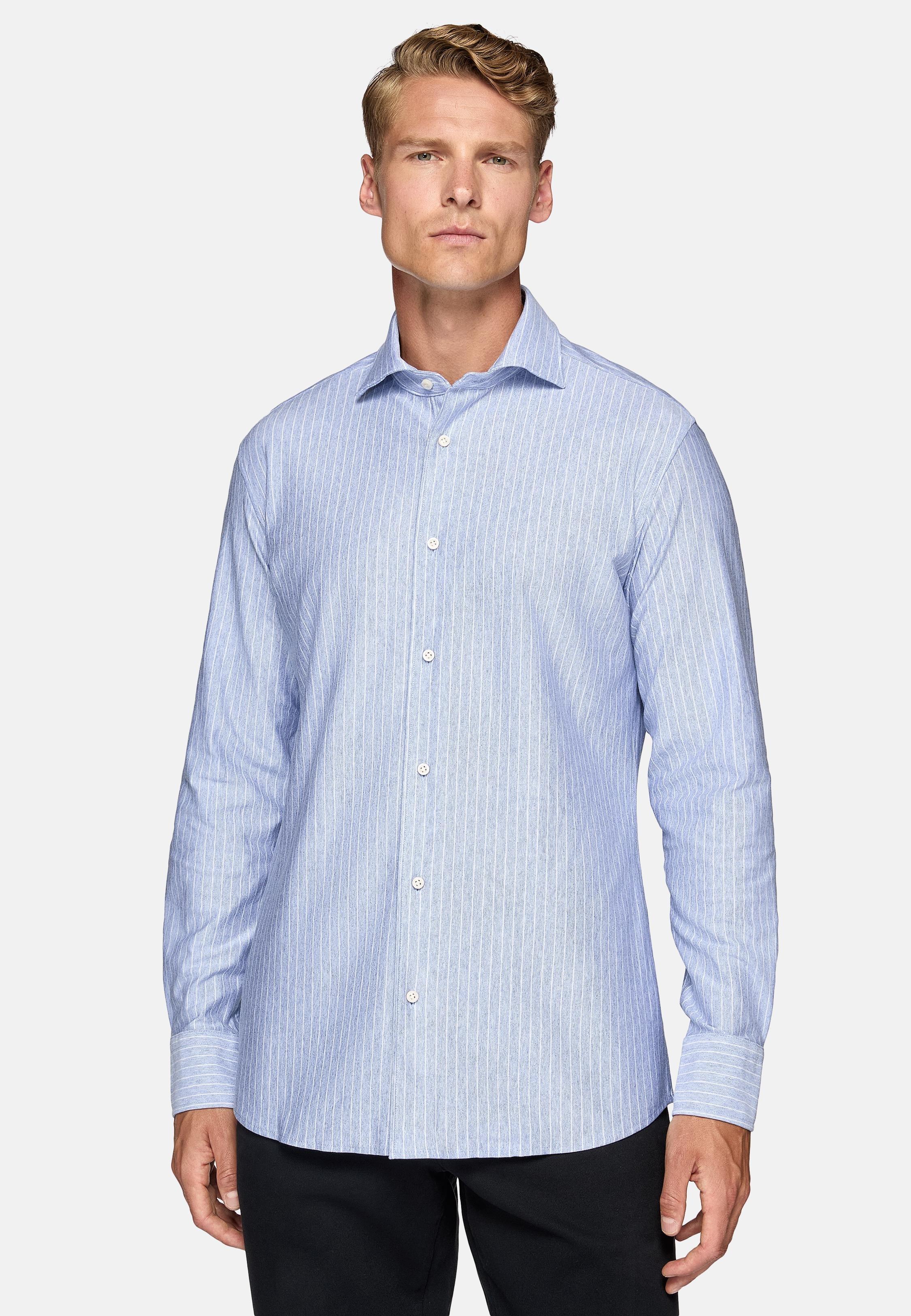 Blue Striped Jersey Polo Shirt, , large image number 1