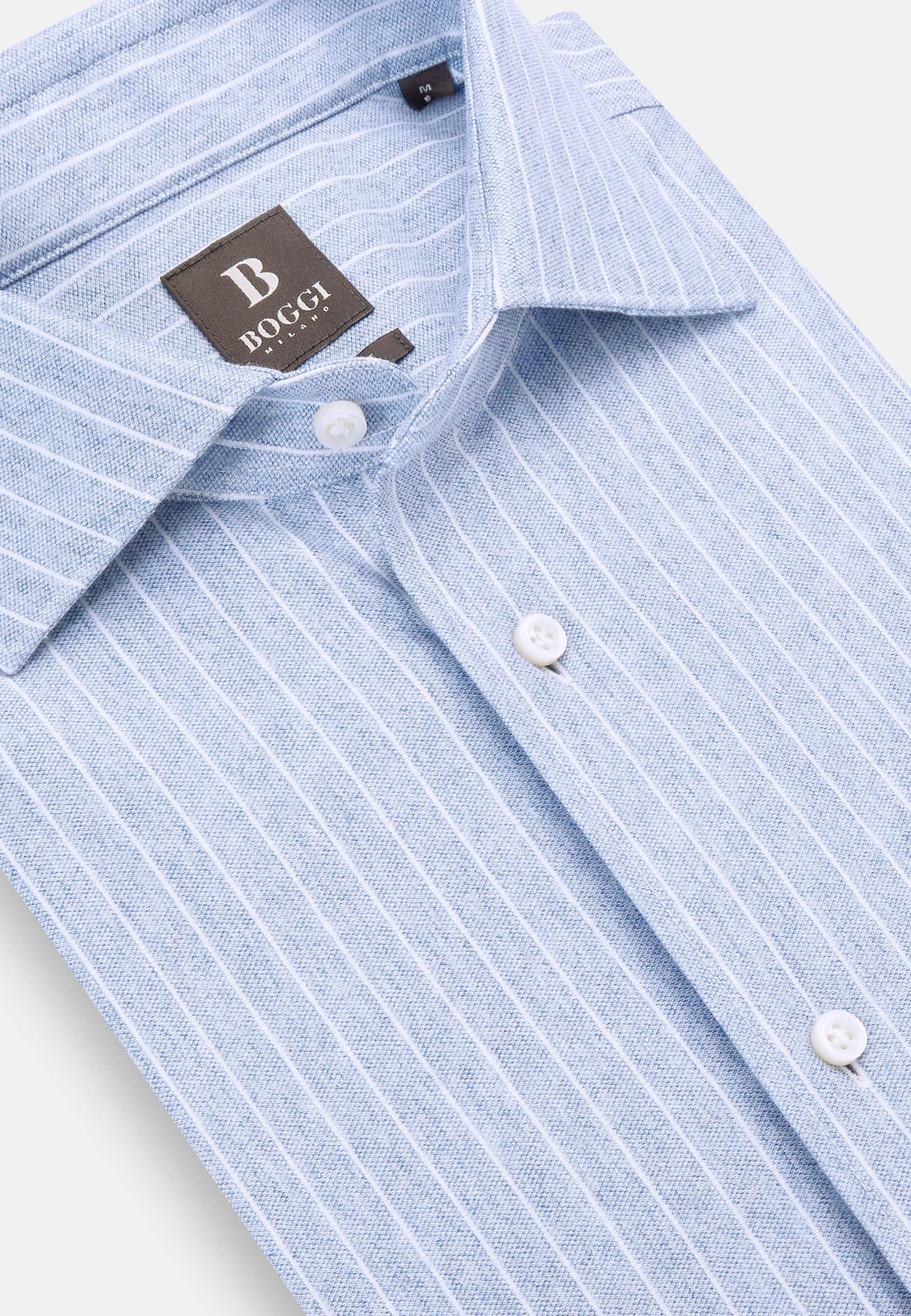 Blue Striped Jersey Polo Shirt, , large image number 6